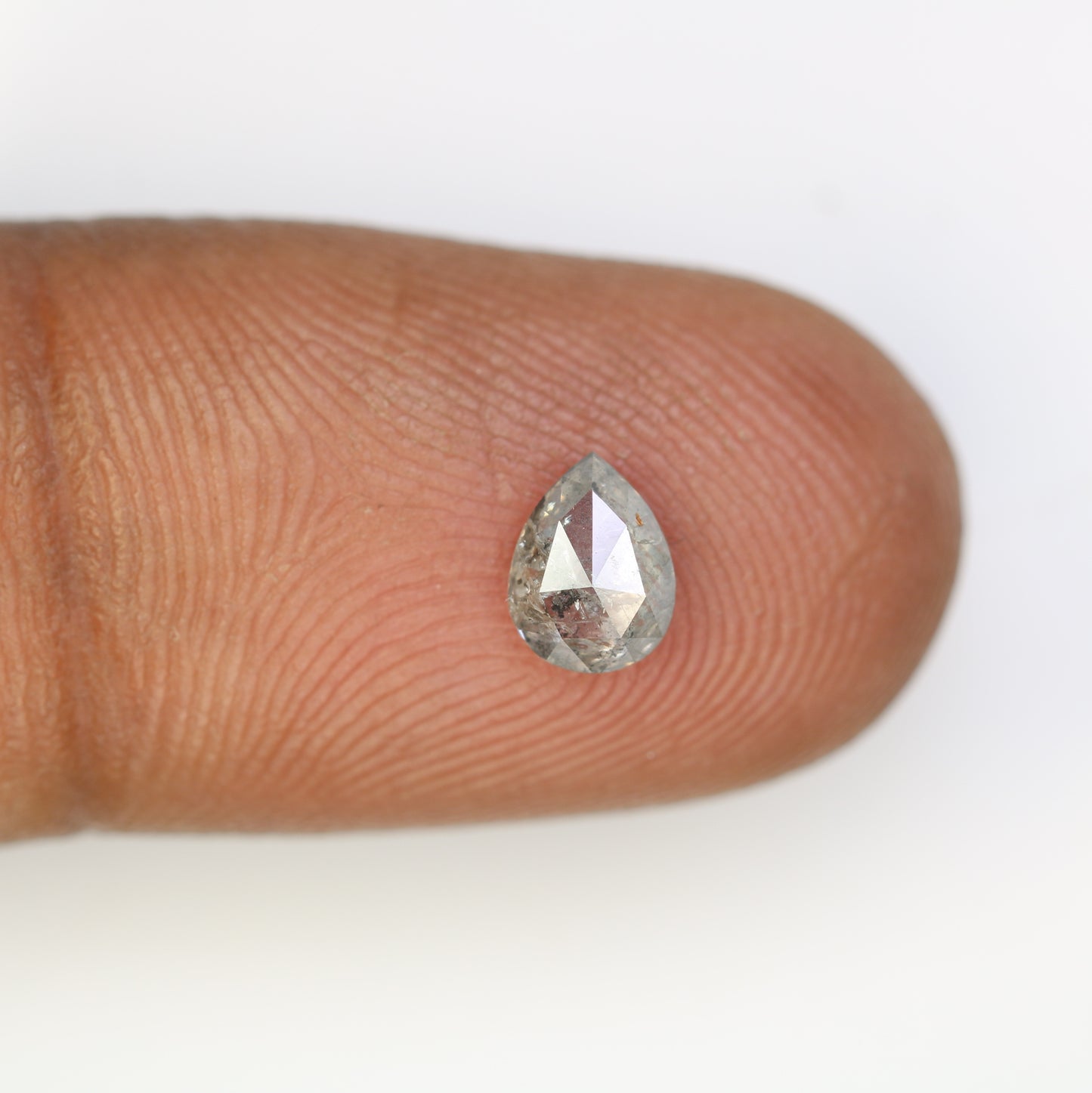0.71 CT Pear Cut Salt And Pepper Natural Diamond For Engagement Ring - JayKrishna Diamond