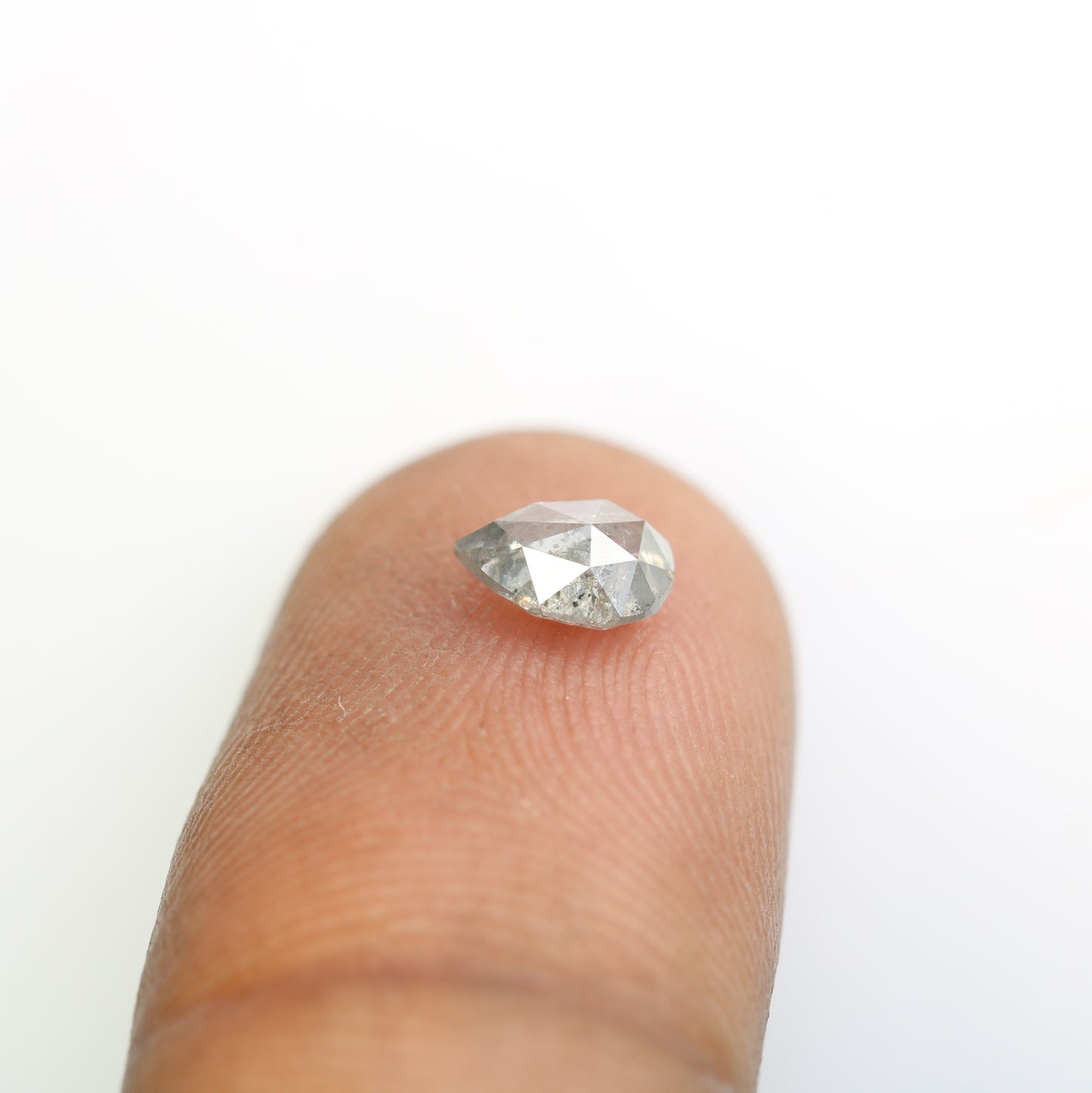 0.71 CT Pear Cut Salt And Pepper Natural Diamond For Engagement Ring - JayKrishna Diamond