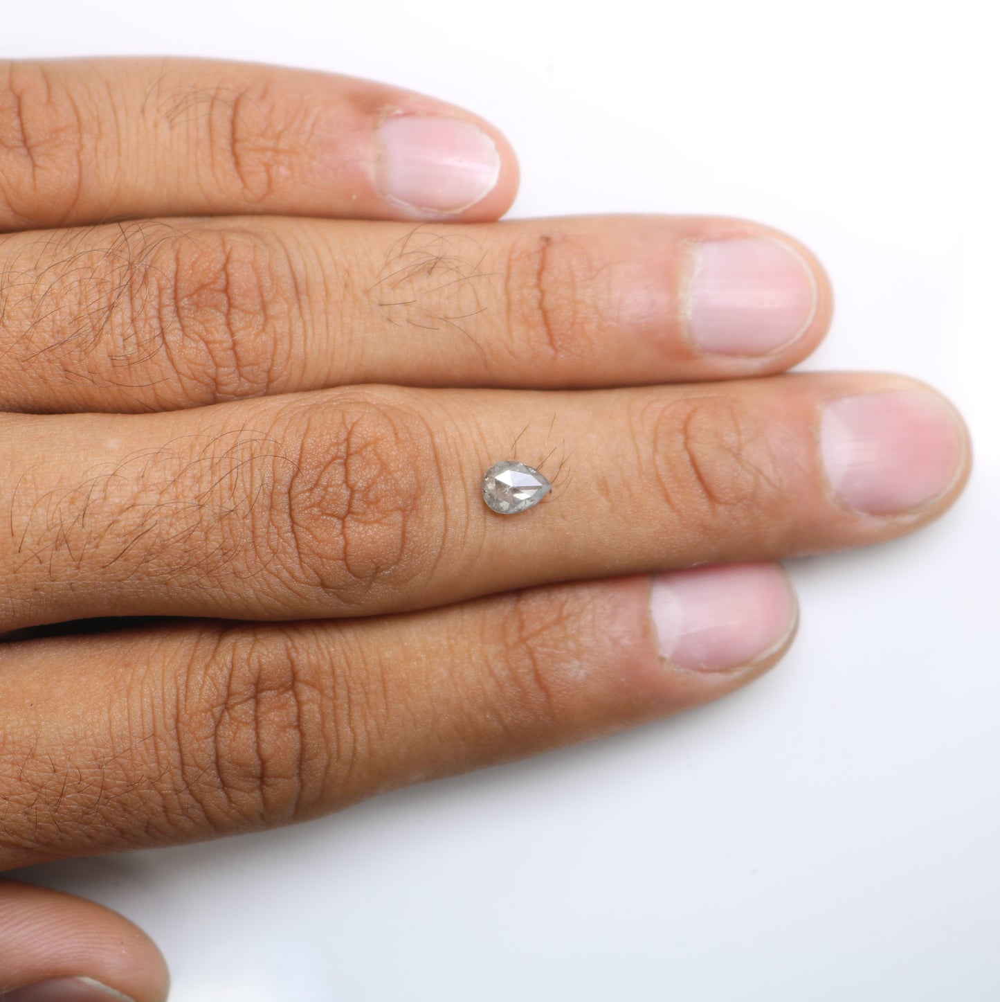0.71 CT Pear Cut Salt And Pepper Natural Diamond For Engagement Ring - JayKrishna Diamond