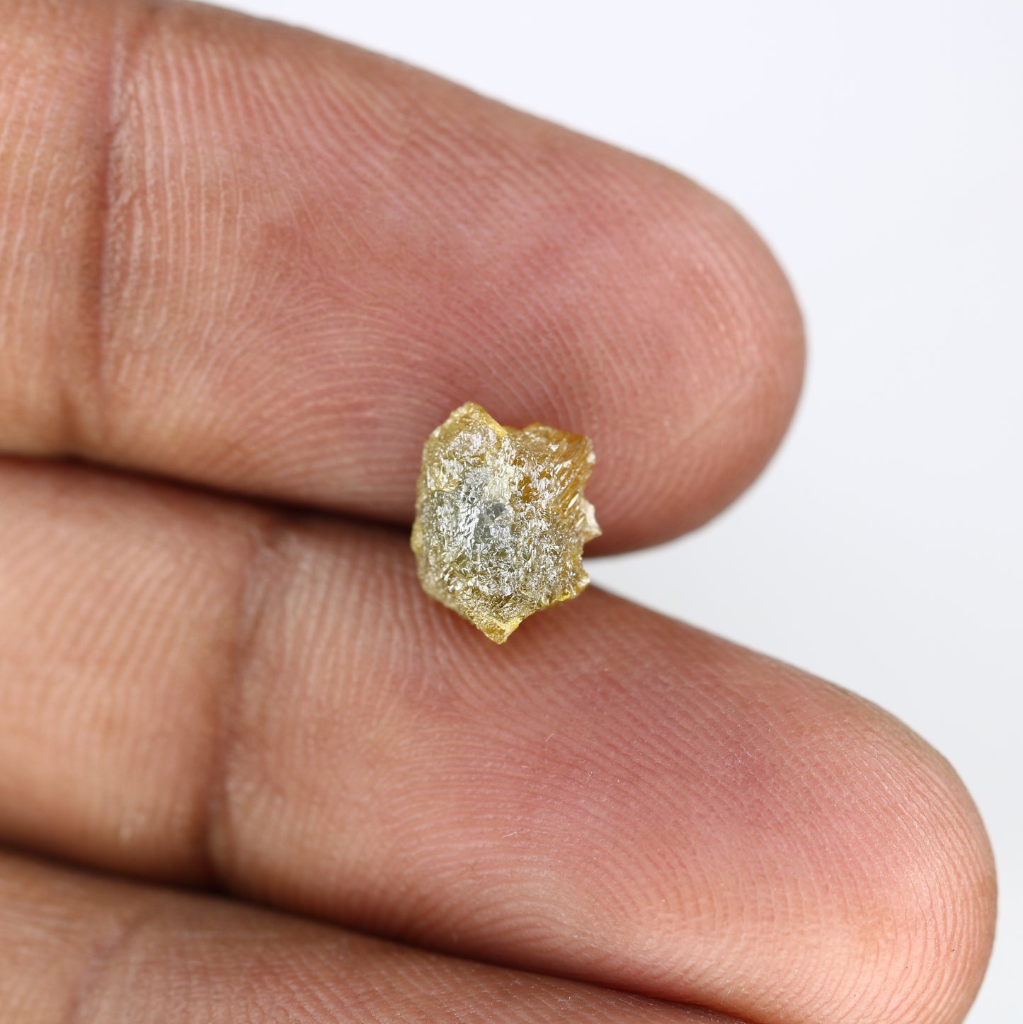 1.95 CT Raw Greenish Rough Uncut Irregular Shape Diamond For Wedding Ring - JayKrishna Diamond
