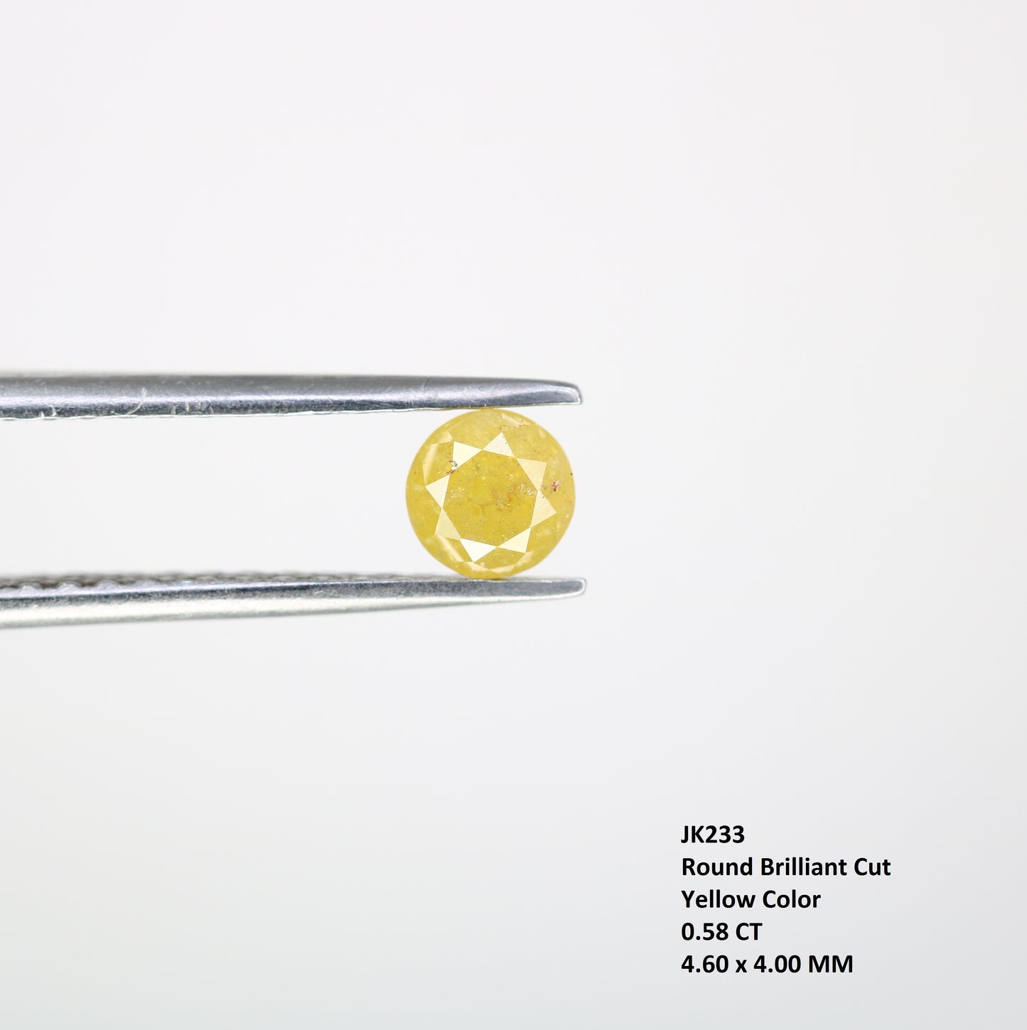 0.58 CT Round Natural Brilliant Cut Yellow Diamond – Radiant Loose Gem for Custom Engagement Rings - JayKrishna Diamond