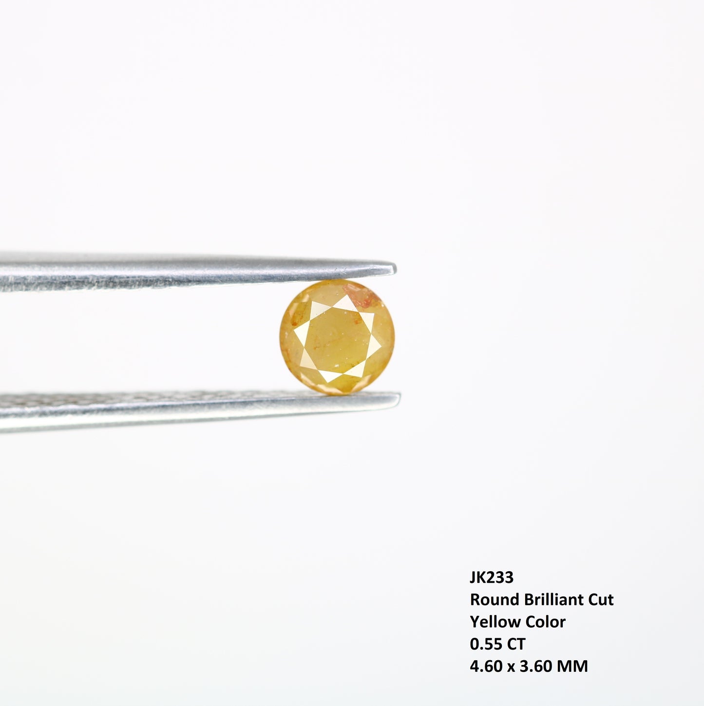 0.55 CT Brilliant Cut Round Yellow Natural Diamond For Engagement Ring - JayKrishna Diamond