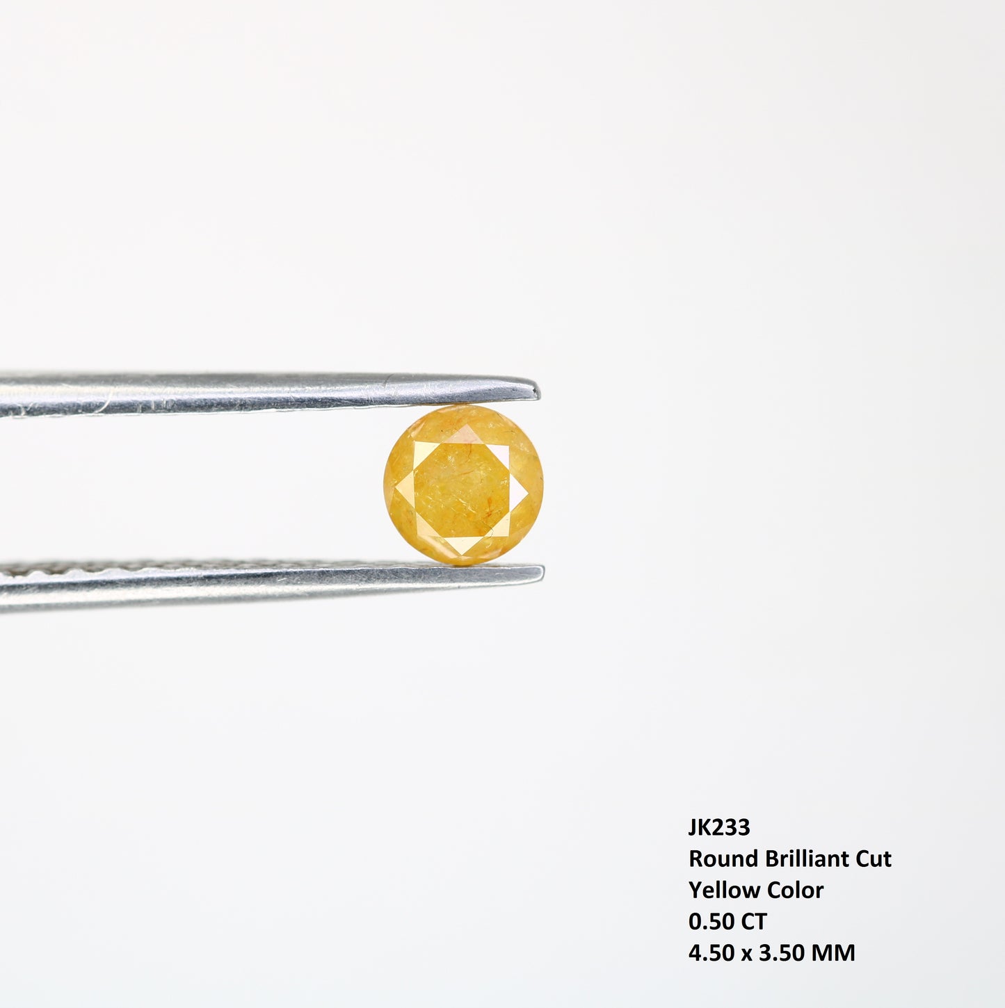 0.50 CT 4.50 x 3.50 MM Yellow Loose Round Brilliant Cut Natural Diamond For Engagement Ring - JayKrishna Diamond