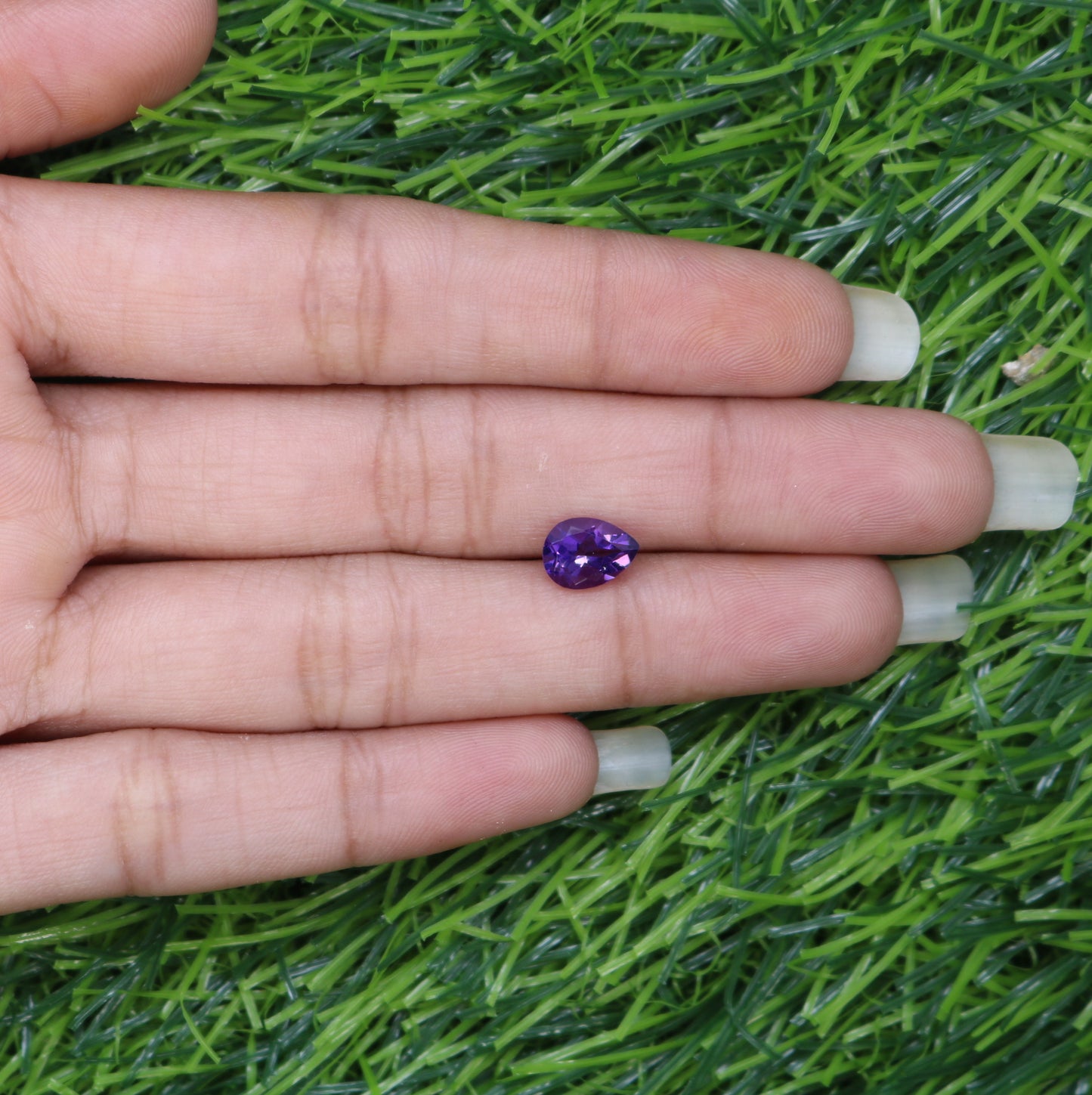 1.17 CT Amethyst Gemstone Pear Shape Purple Gemstone For Engagement Ring - JayKrishna Diamond