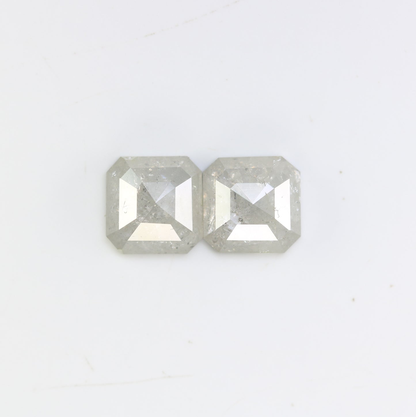 3.00 CT White Grey Asscher Shape Loose Pair Diamond For Engagement Ring - JayKrishna Diamond