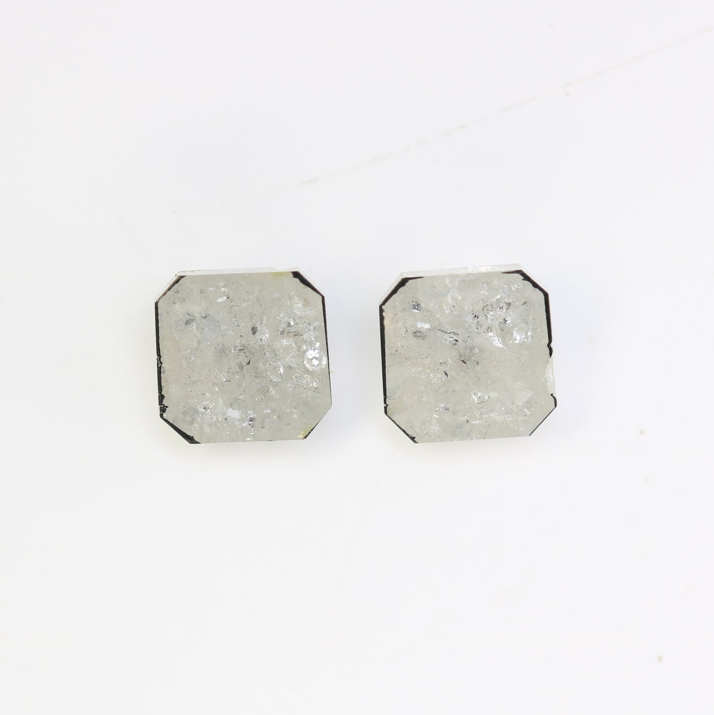 3.00 CT White Grey Asscher Shape Loose Pair Diamond For Engagement Ring - JayKrishna Diamond