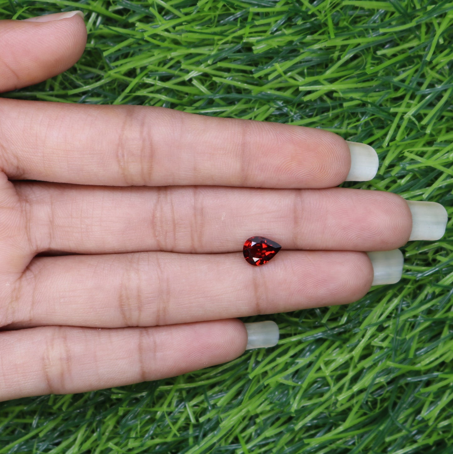 1.34 CT Red Stone Pear Shape Garnet Gemstone For Engagement Ring - JayKrishna Diamond