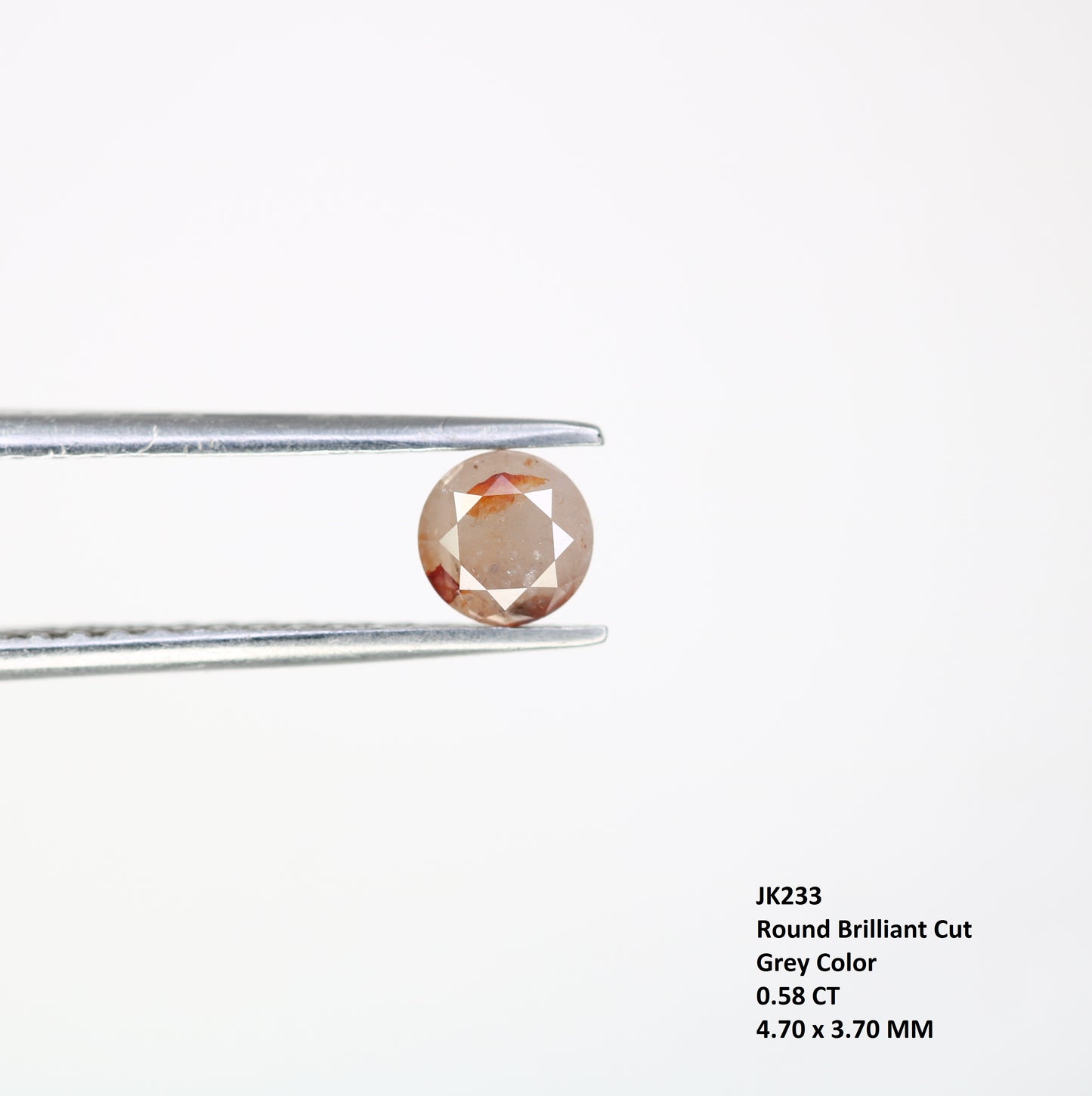 0.58 CT Loose Round Brilliant Cut Grey Diamond – Elegant Gem for Unique Engagement Rings - JayKrishna Diamond