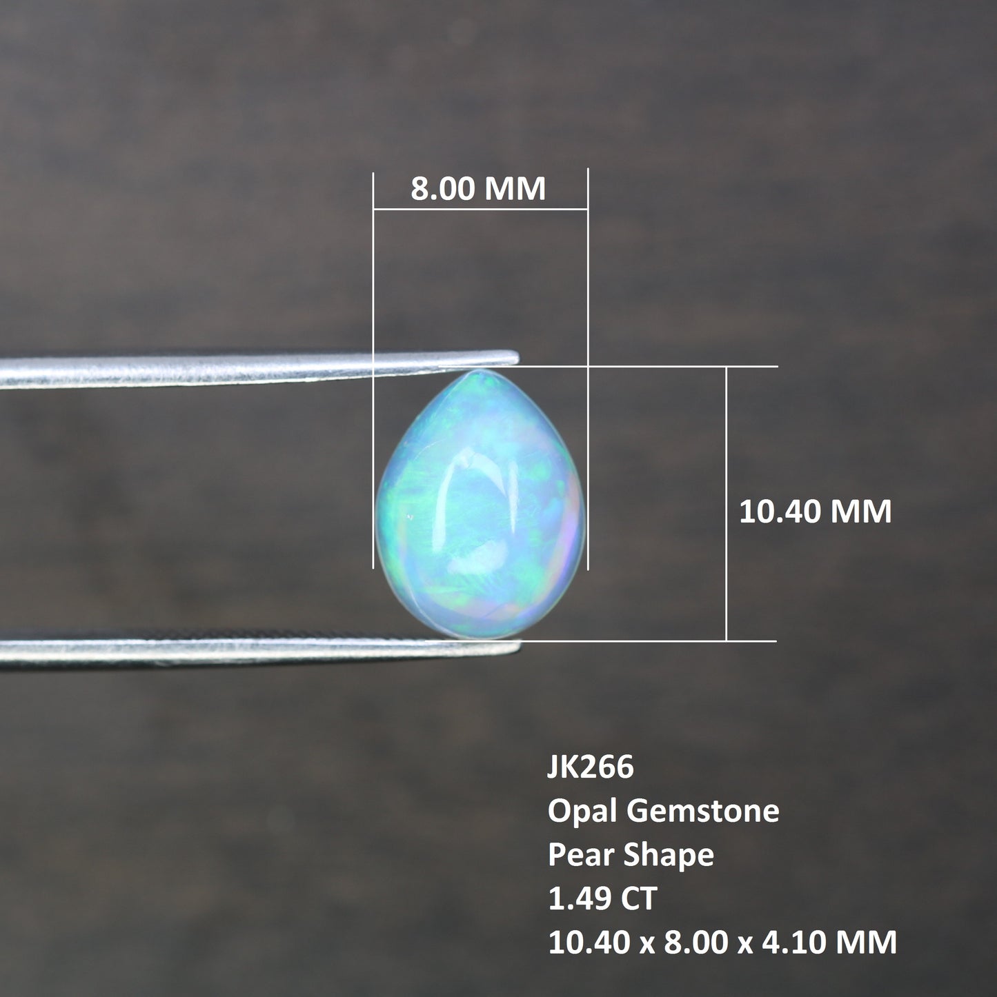 1.49 CT 10.40 x 8.00 MM Opal Gemstone Rainbow Blue Pear Shape Stone For Engagement Ring - JayKrishna Diamond