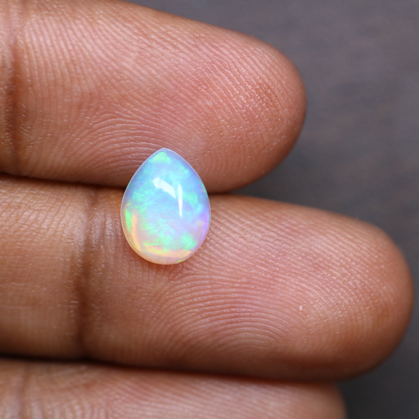 1.49 CT 10.40 x 8.00 MM Opal Gemstone Rainbow Blue Pear Shape Stone For Engagement Ring - JayKrishna Diamond