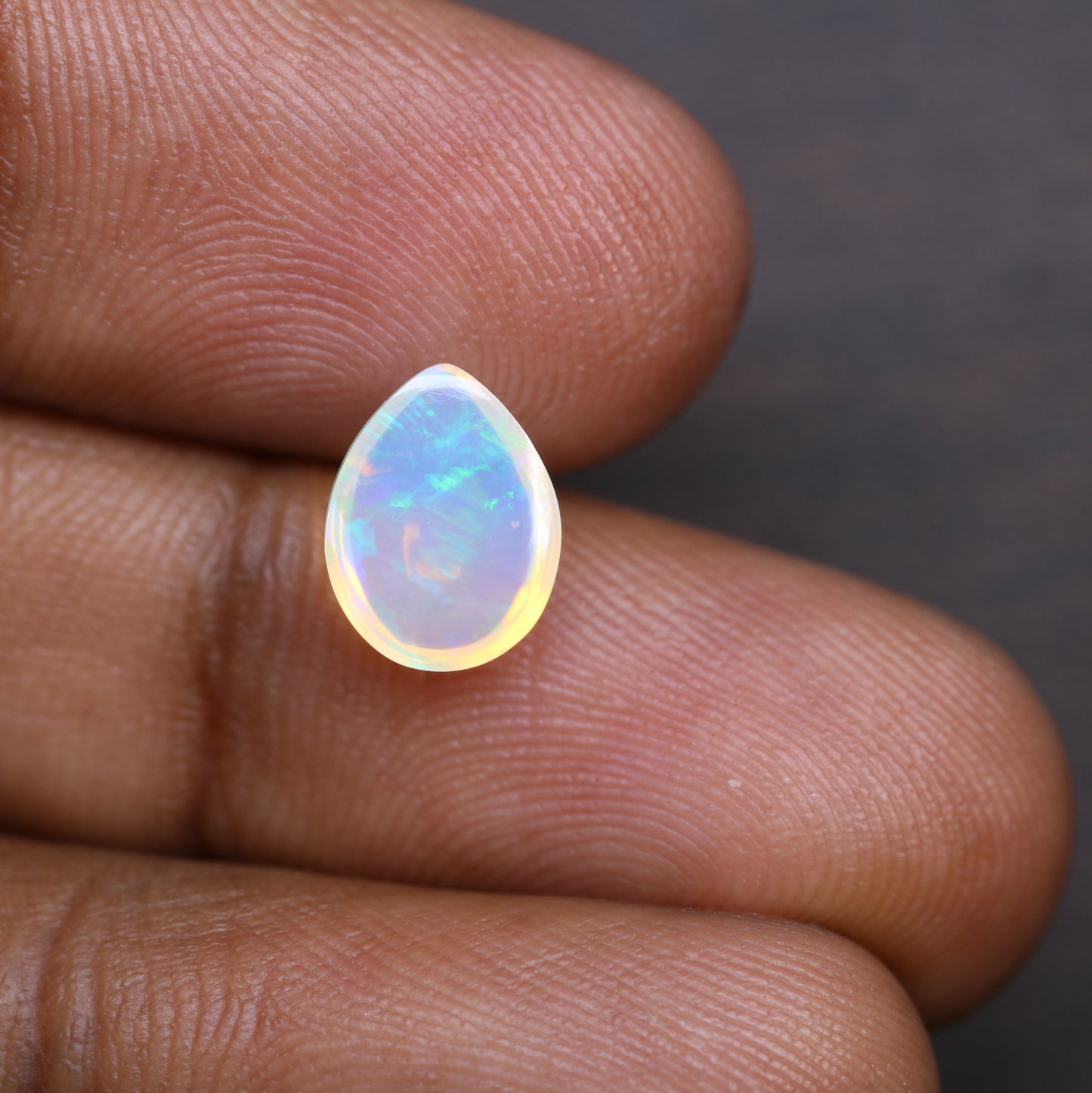 1.49 CT 10.40 x 8.00 MM Opal Gemstone Rainbow Blue Pear Shape Stone For Engagement Ring - JayKrishna Diamond