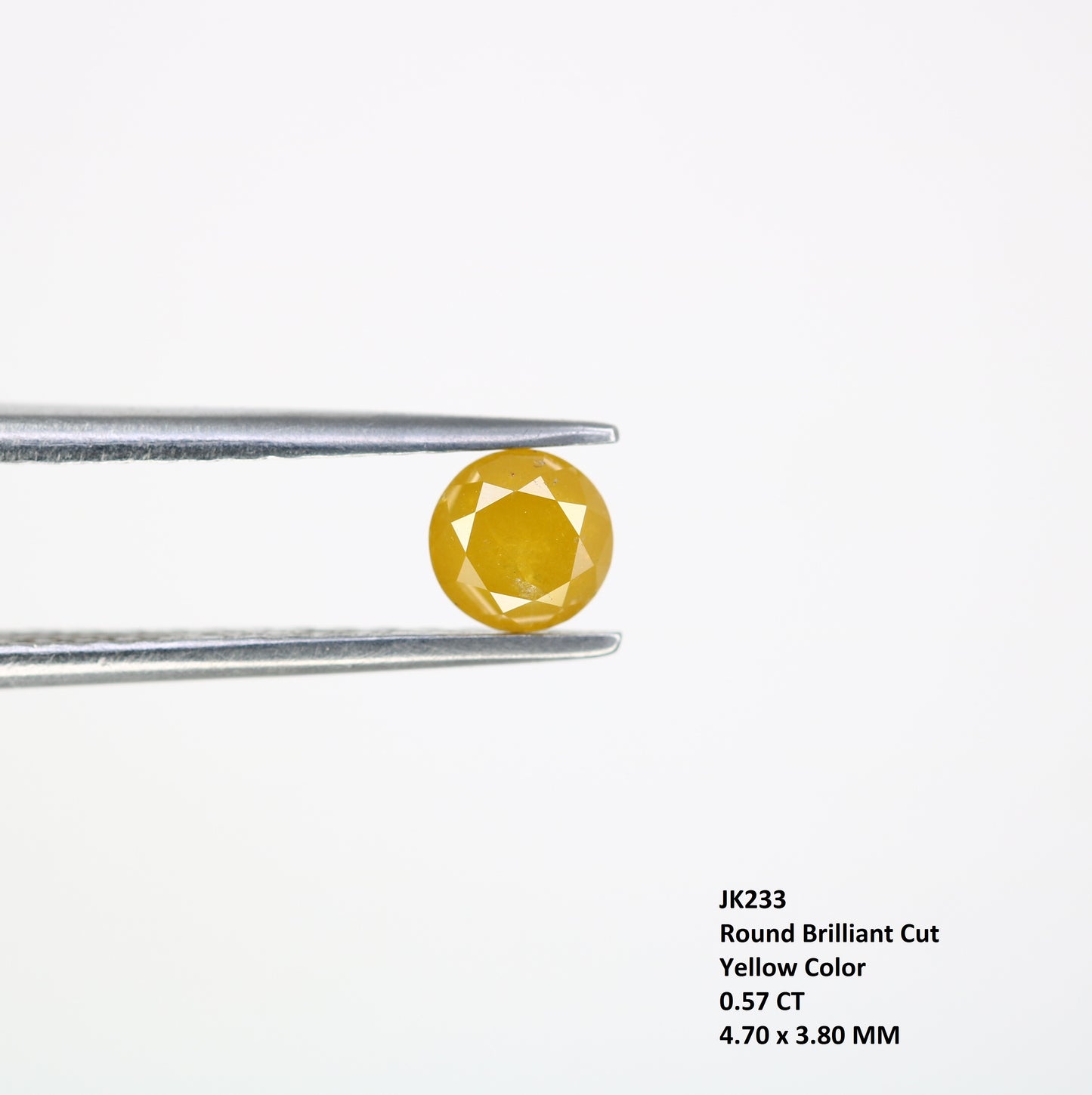 0.57 CT Natural Yellow Round Brilliant Cut Diamond – Stunning Loose Gem for Custom Engagement Rings - JayKrishna Diamond
