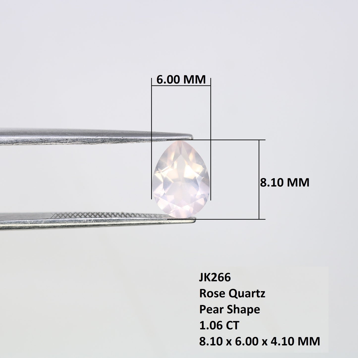 1.06 CT 8.10 MM Beautiful Pear Shape Rose Quartz Gemstone For Pendant - JayKrishna Diamond