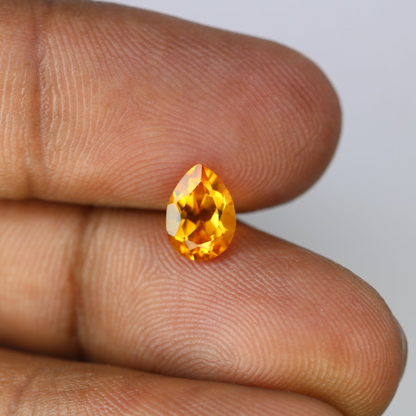 1.15 CT 8.30 MM Citrine Gemstone Pear Cut Orange Stone For Engagement Ring - JayKrishna Diamond