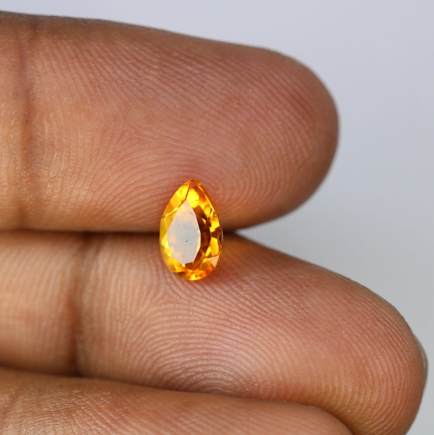 1.15 CT 8.30 MM Citrine Gemstone Pear Cut Orange Stone For Engagement Ring - JayKrishna Diamond