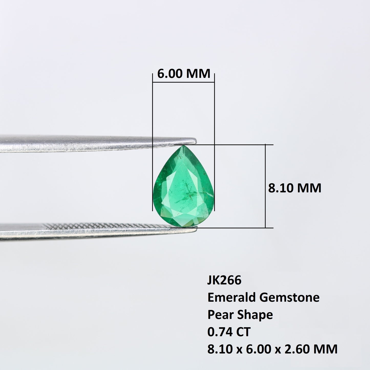 0.74 CT Green Stone Emerald Gemstone 8.10 MM Pear Cut For Engagement Ring - JayKrishna Diamond