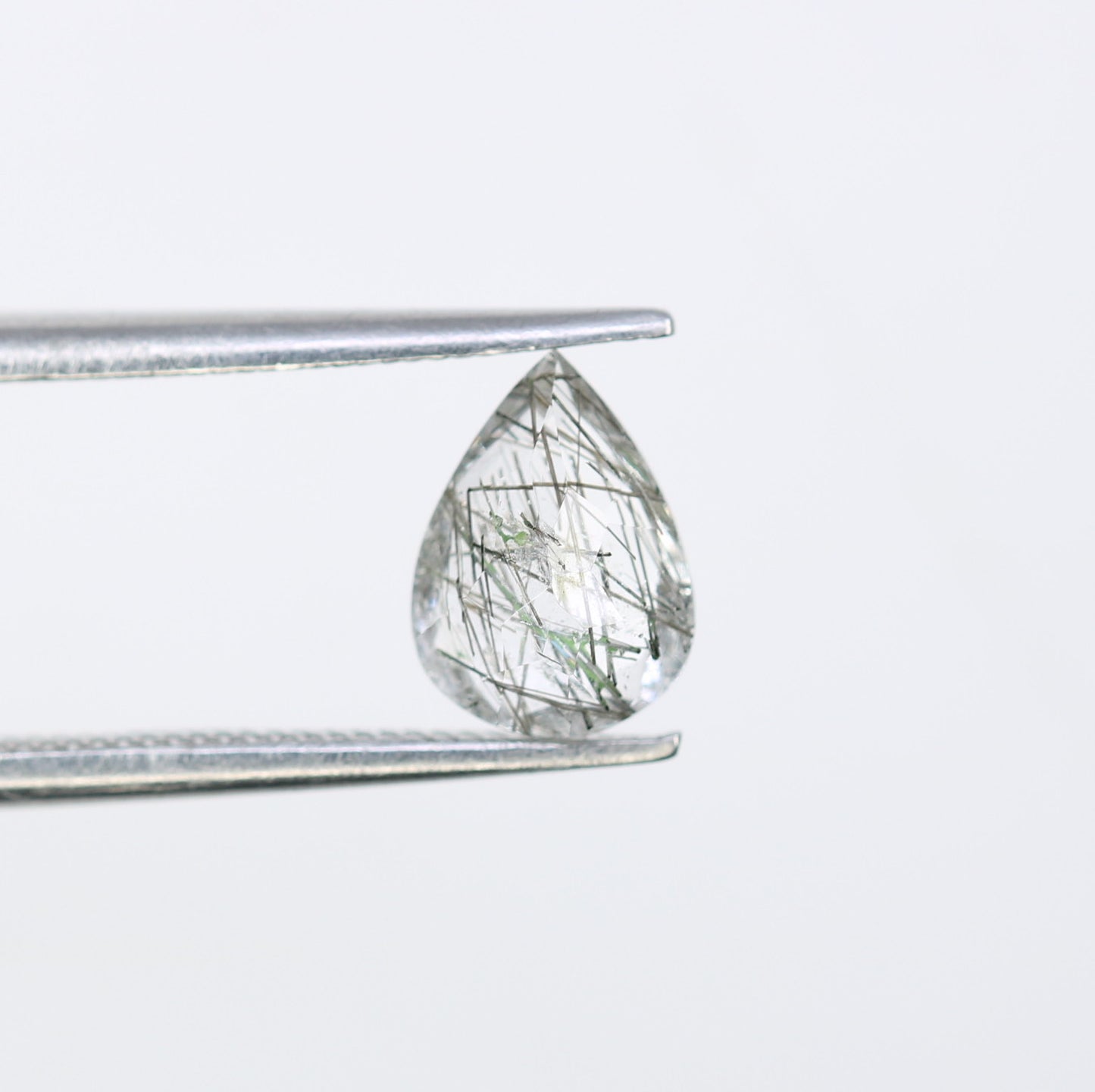 0.86 CT 8.00 MM Pear Shape Black Rutile Natural Gemstone For Engagement Ring - JayKrishna Diamond