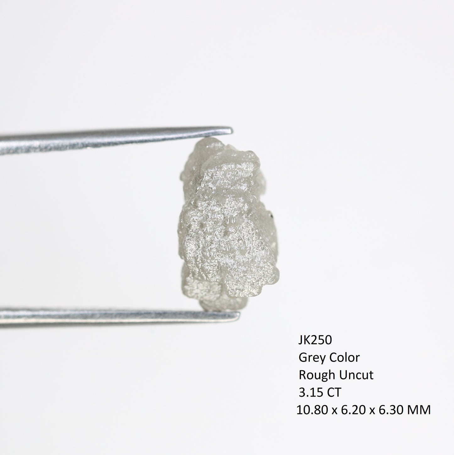 3.15 Carat Grey Color Loose Natural Unique Rough Diamond For Wedding Ring - JayKrishna Diamond