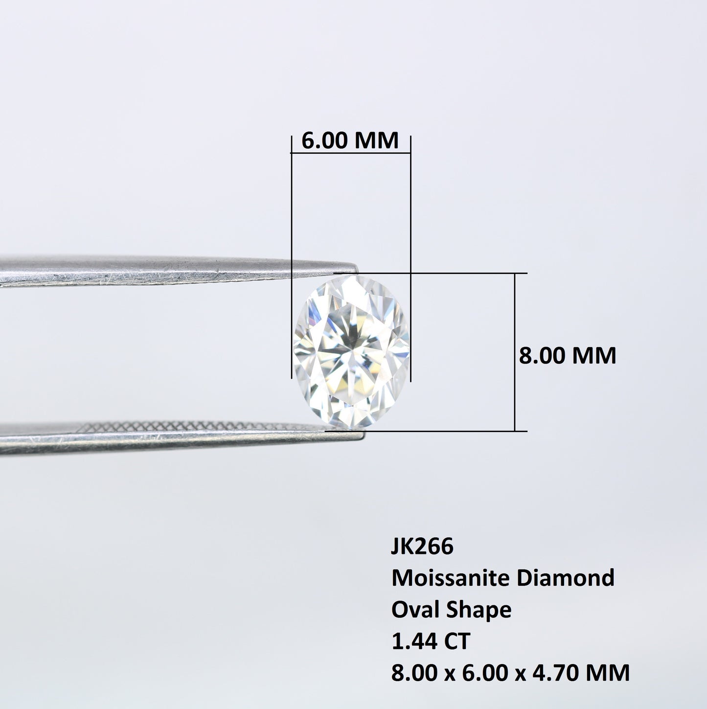 1.44 CT Moissanite Gemstone Oval Cut White Gemstone For Engagement Ring - JayKrishna Diamond