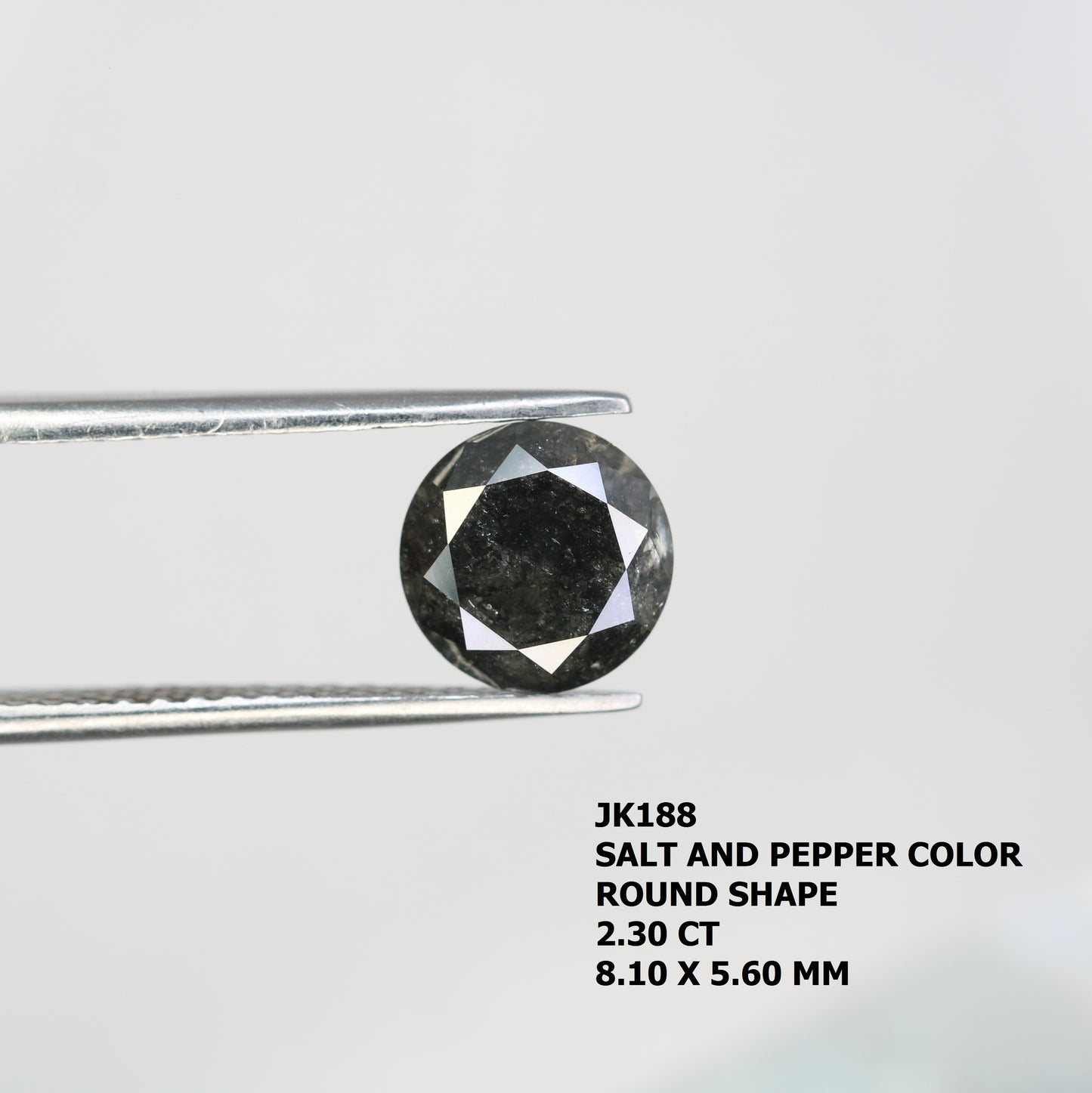 2.30 Carat Salt And Pepper Loose Round Brilliant Cut Diamond For Galaxy Ring - JayKrishna Diamond