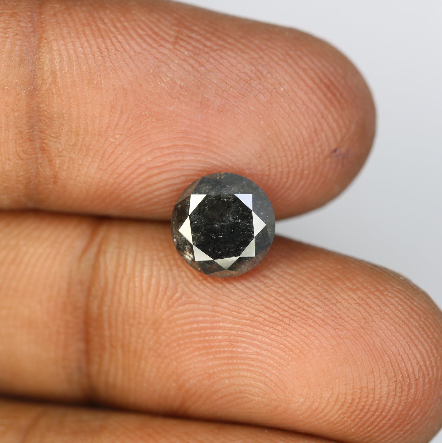 2.30 Carat Salt And Pepper Loose Round Brilliant Cut Diamond For Galaxy Ring - JayKrishna Diamond