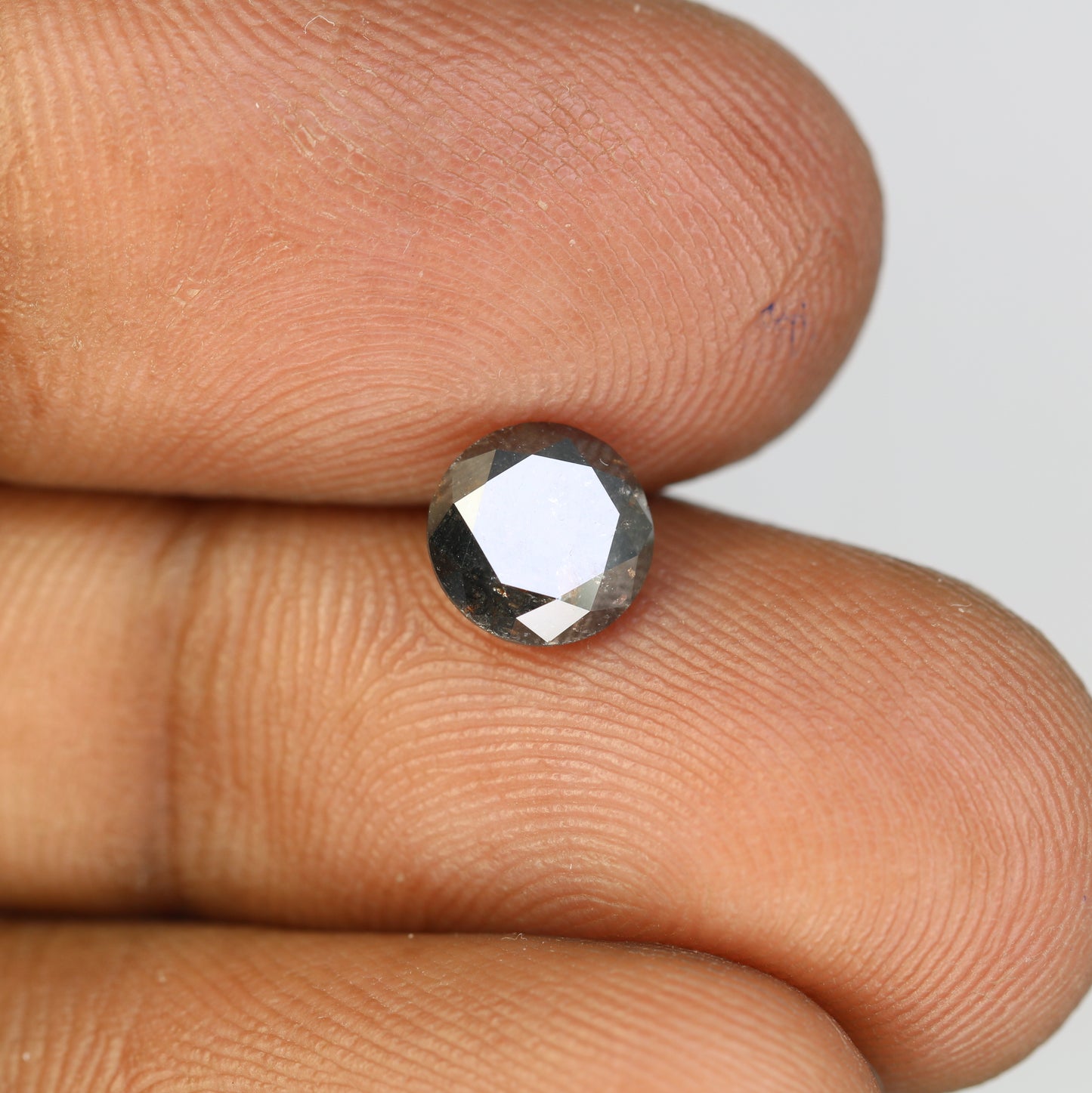 1.29 Carat Natural Salt And Pepper Round Brilliant Cut Diamond For Engagement Ring - JayKrishna Diamond