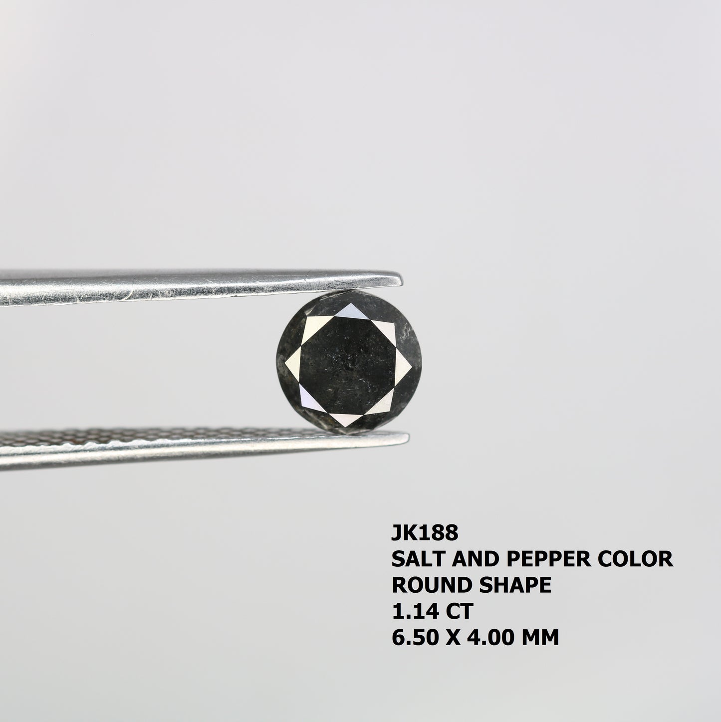 1.14 Carat Black Round Brilliant Cut Salt And Pepper Diamond Ring - JayKrishna Diamond