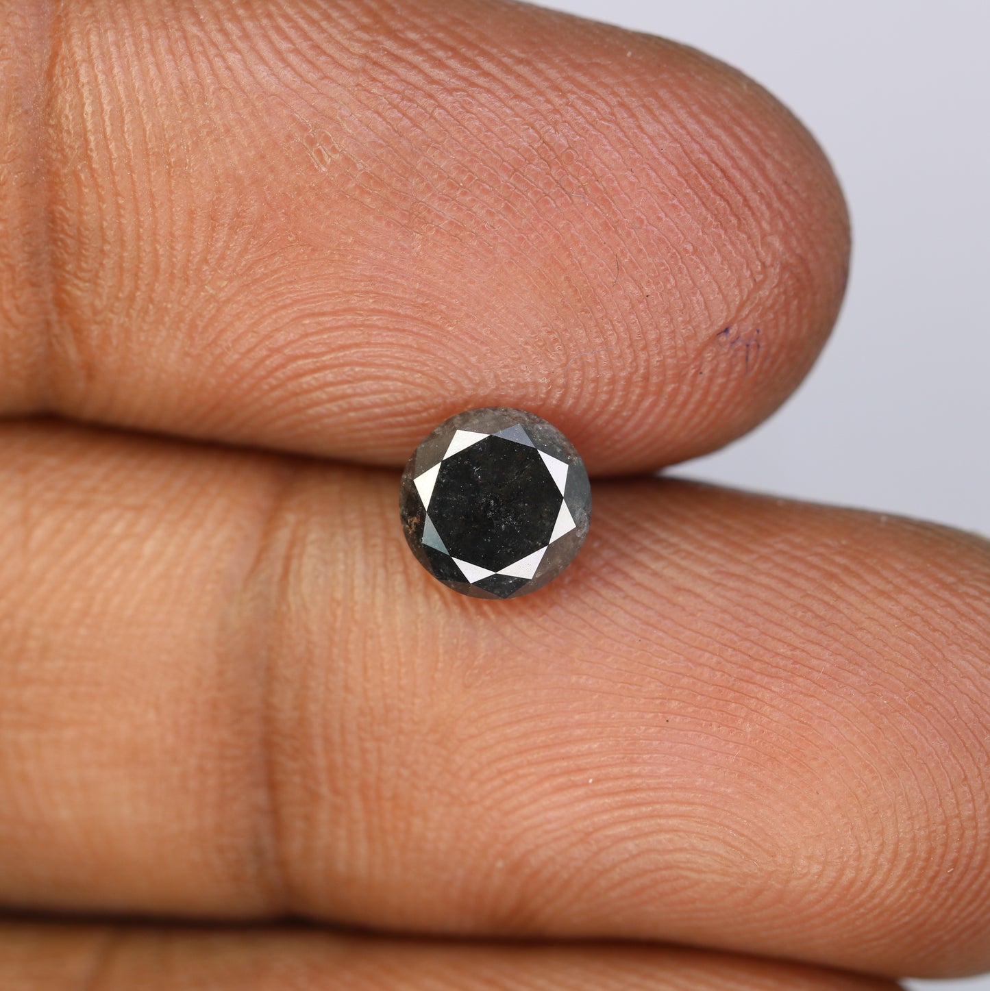 1.14 Carat Black Round Brilliant Cut Salt And Pepper Diamond Ring - JayKrishna Diamond