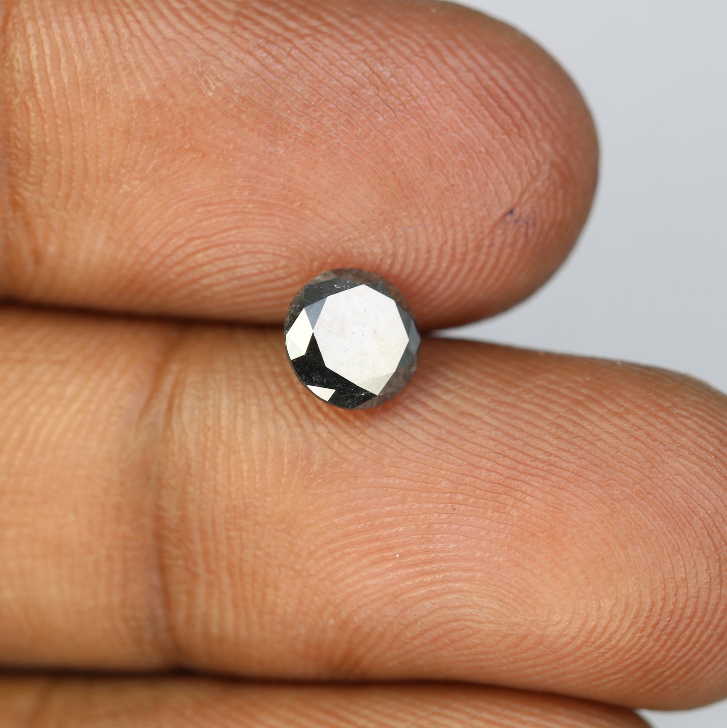 1.14 Carat Black Round Brilliant Cut Salt And Pepper Diamond Ring - JayKrishna Diamond