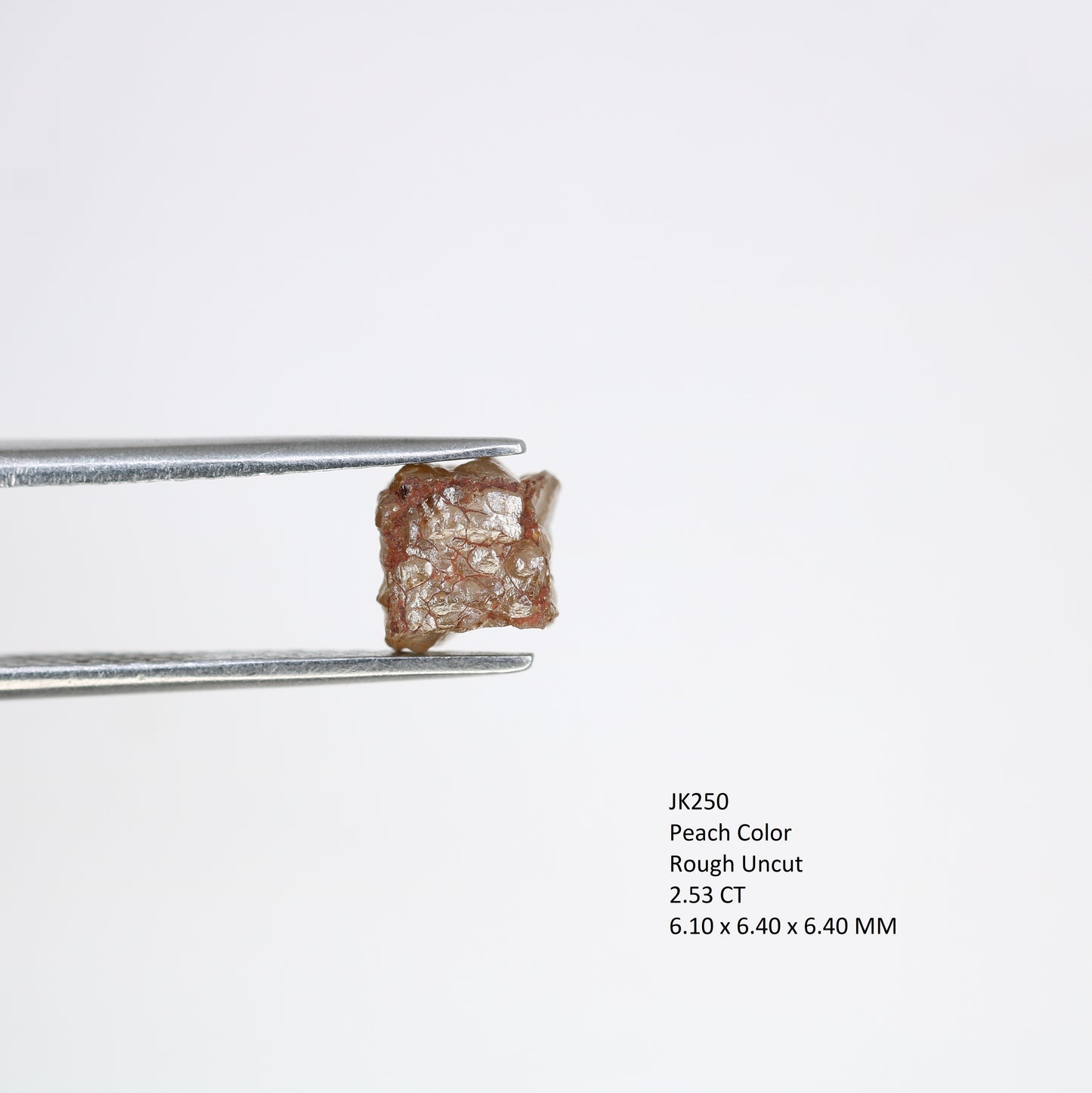 2.53 Carat Peach Color Natural Loose Uncut Raw Rough Diamond For Diamond Ring - JayKrishna Diamond