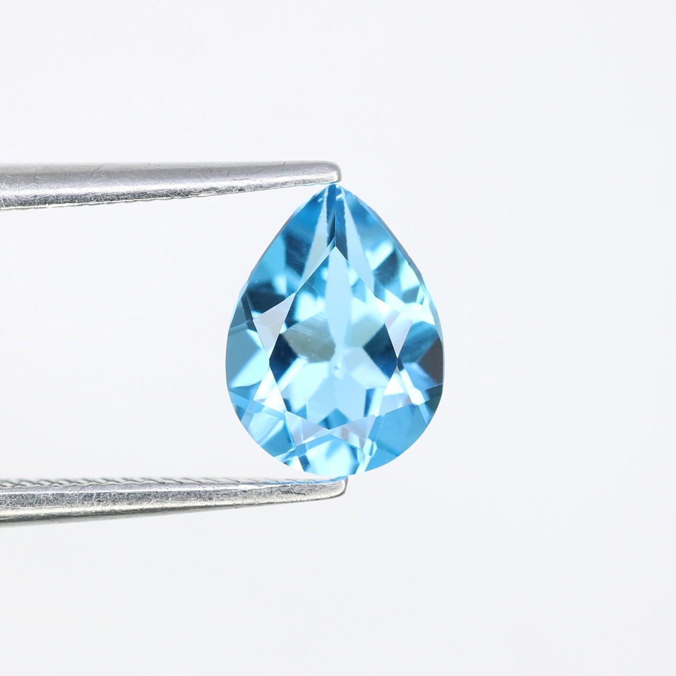 1.32 CT Natural Swiss Blue 8.10 x 6.10 MM Pear Stone For Engagement Ring - JayKrishna Diamond