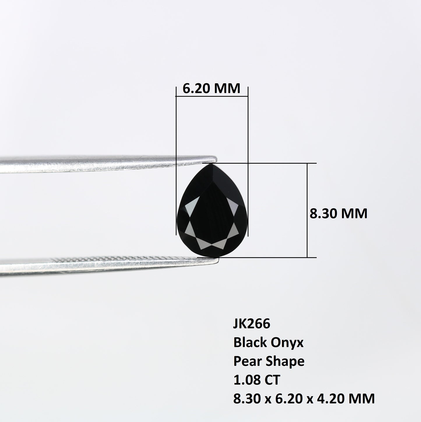 1.08 CT 8.30 x 6.20 MM Pear Shape Black Onyx Stone For Engagement Ring - JayKrishna Diamond