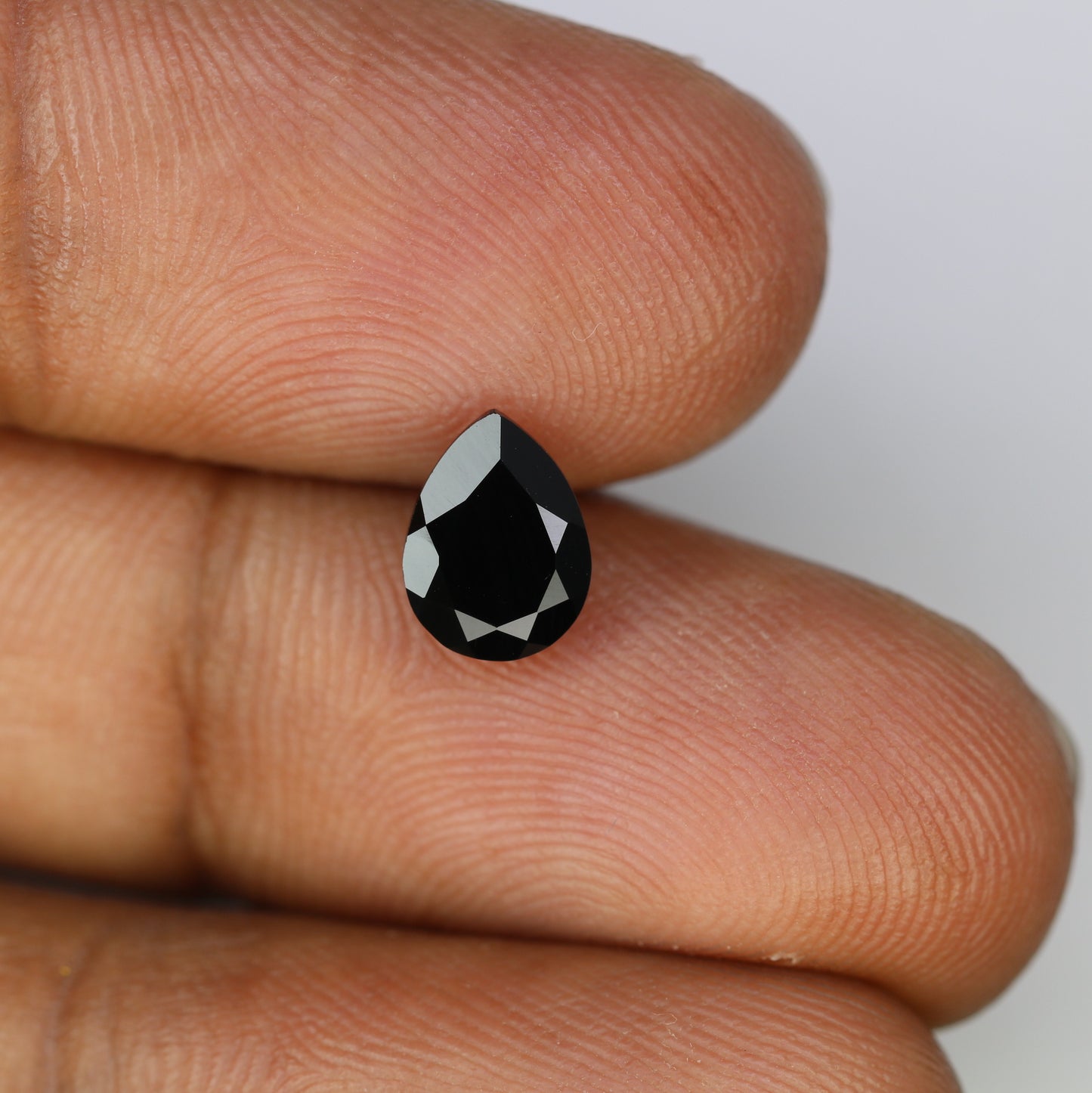 1.08 CT 8.30 x 6.20 MM Pear Shape Black Onyx Stone For Engagement Ring - JayKrishna Diamond