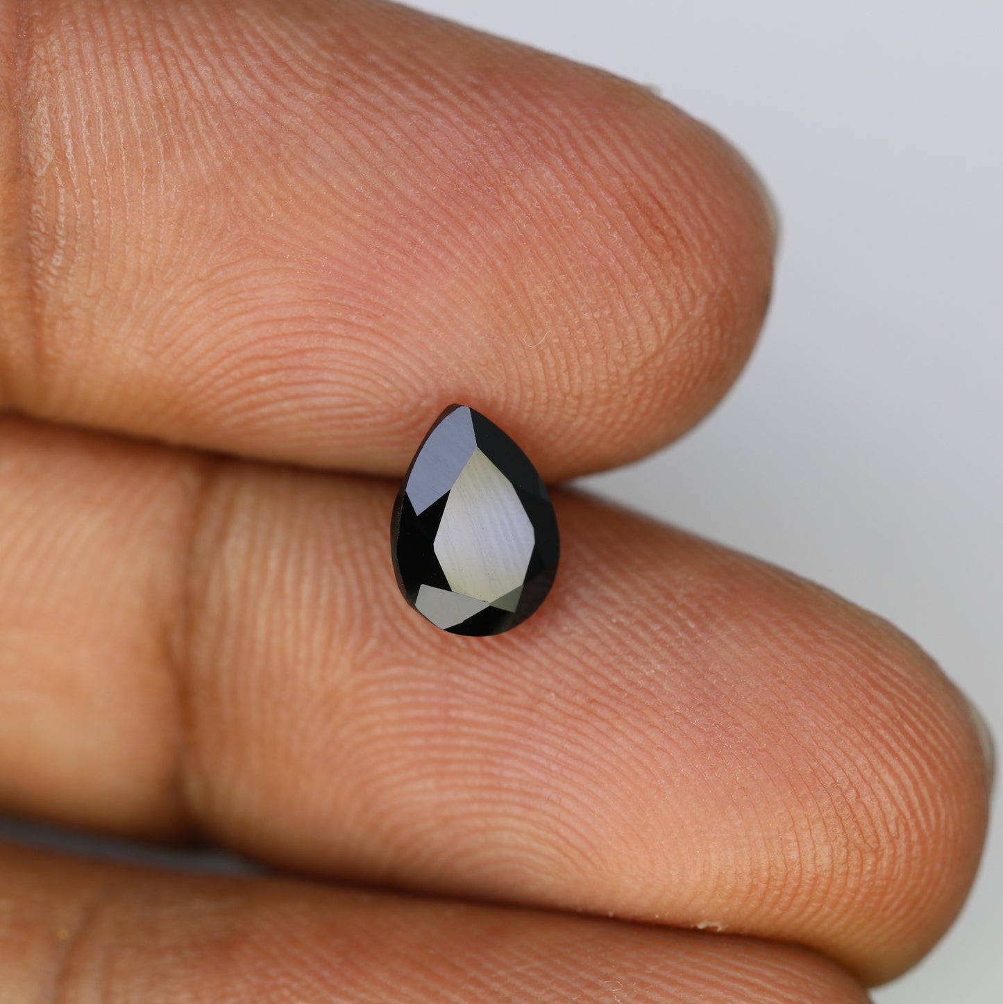 1.08 CT 8.30 x 6.20 MM Pear Shape Black Onyx Stone For Engagement Ring - JayKrishna Diamond