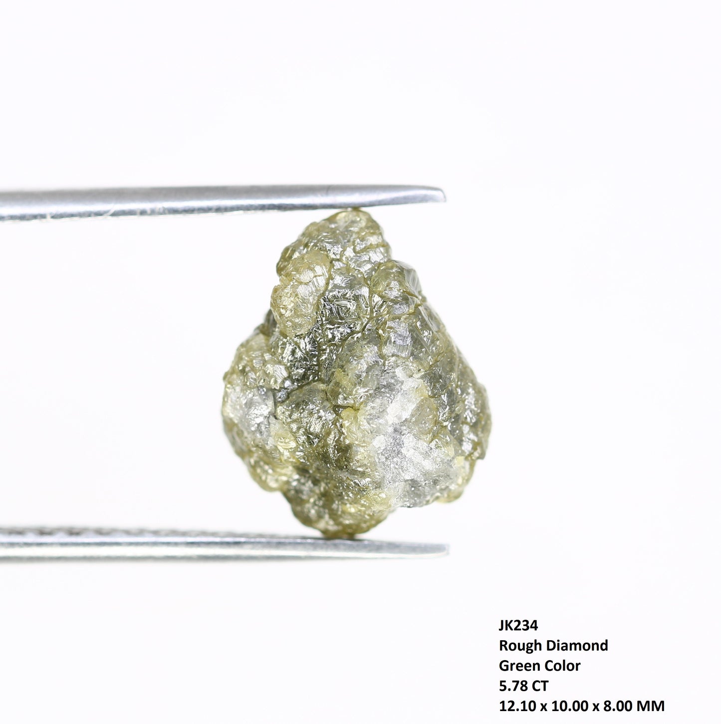 5.78 Carat Green Color Loose Natural Uncut Raw Rough Diamond For Wedding Ring - JayKrishna Diamond