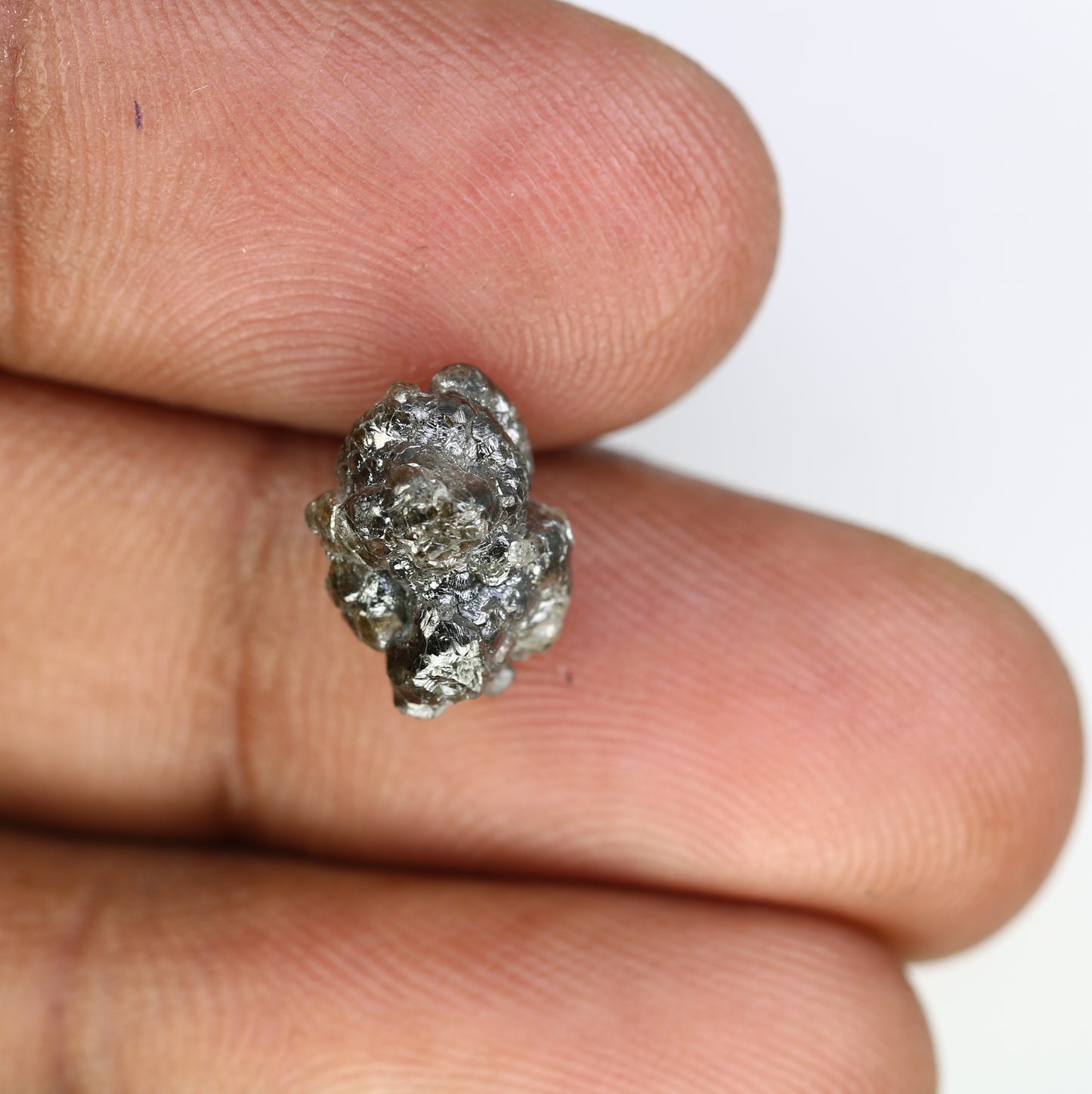 4.75 Carat 12.10 MM Grey Color Natural Loose Raw Rough Diamond For Wedding Ring - JayKrishna Diamond