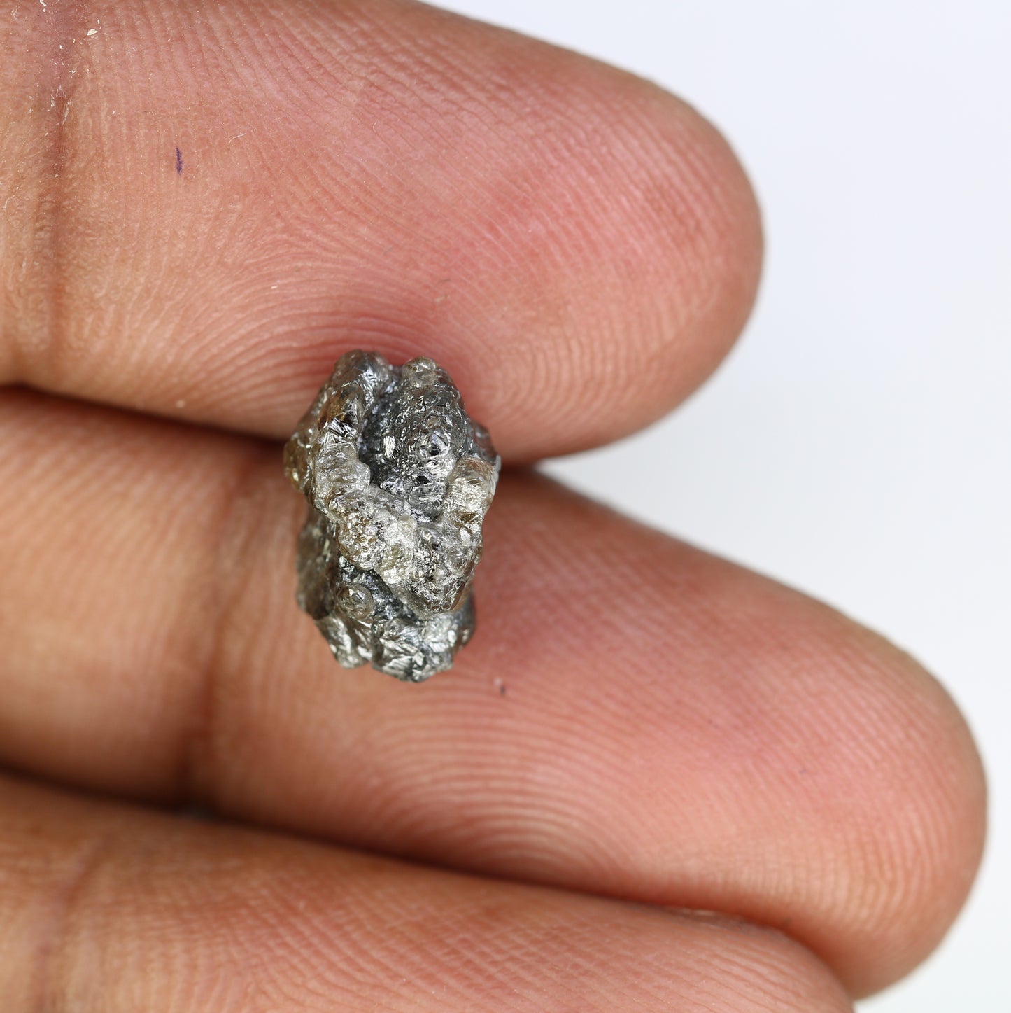4.75 Carat 12.10 MM Grey Color Natural Loose Raw Rough Diamond For Wedding Ring - JayKrishna Diamond