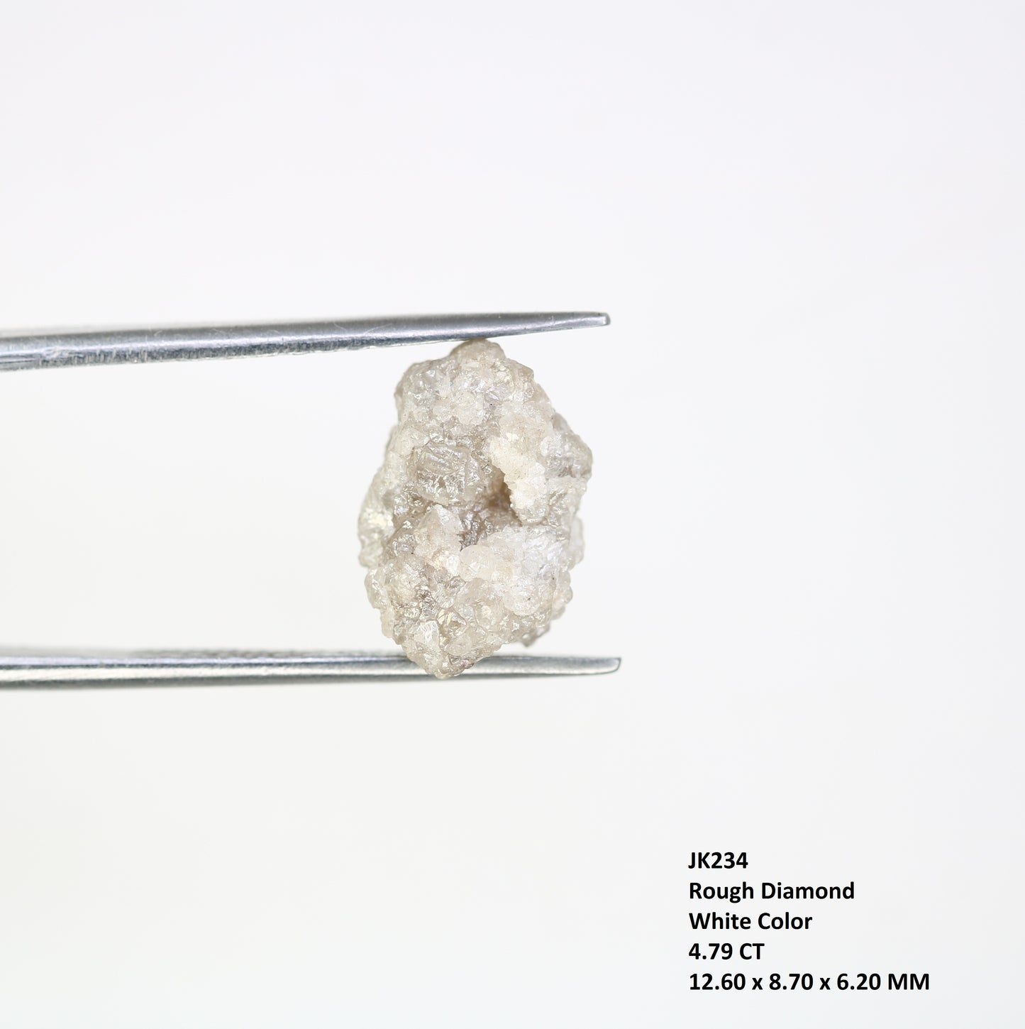 4.79 Carat Natural Loose White Color Raw Loose Rough Diamond For Wedding Ring - JayKrishna Diamond