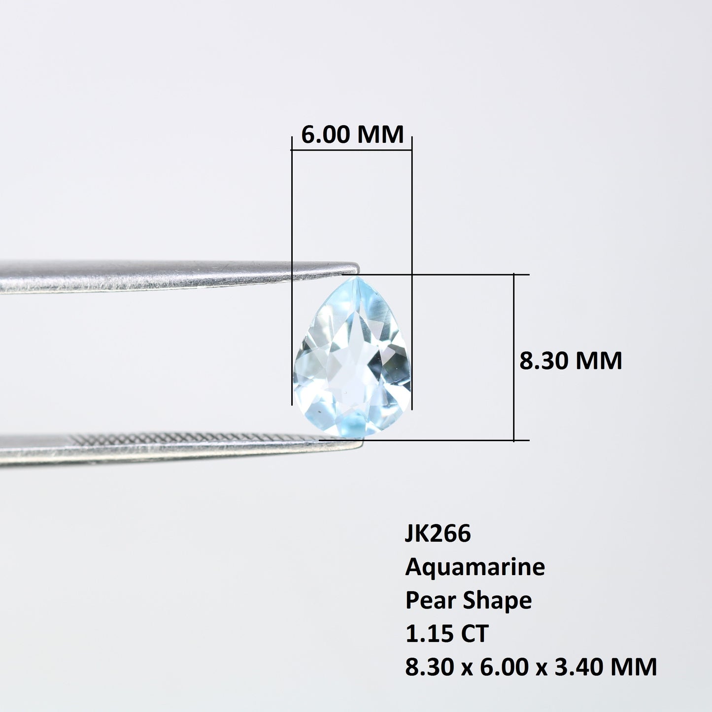 1.15 CT 8.30 x 6.00 MM Aquamarine Pear Cut Blue Gemstone For Engagement Ring - JayKrishna Diamond