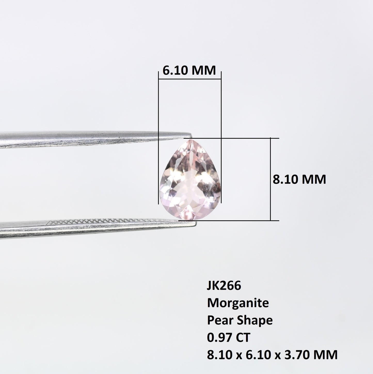 0.97 CT Morganite Pear Stone Pink 8.10 MM Gemstone For Engagement Ring - JayKrishna Diamond