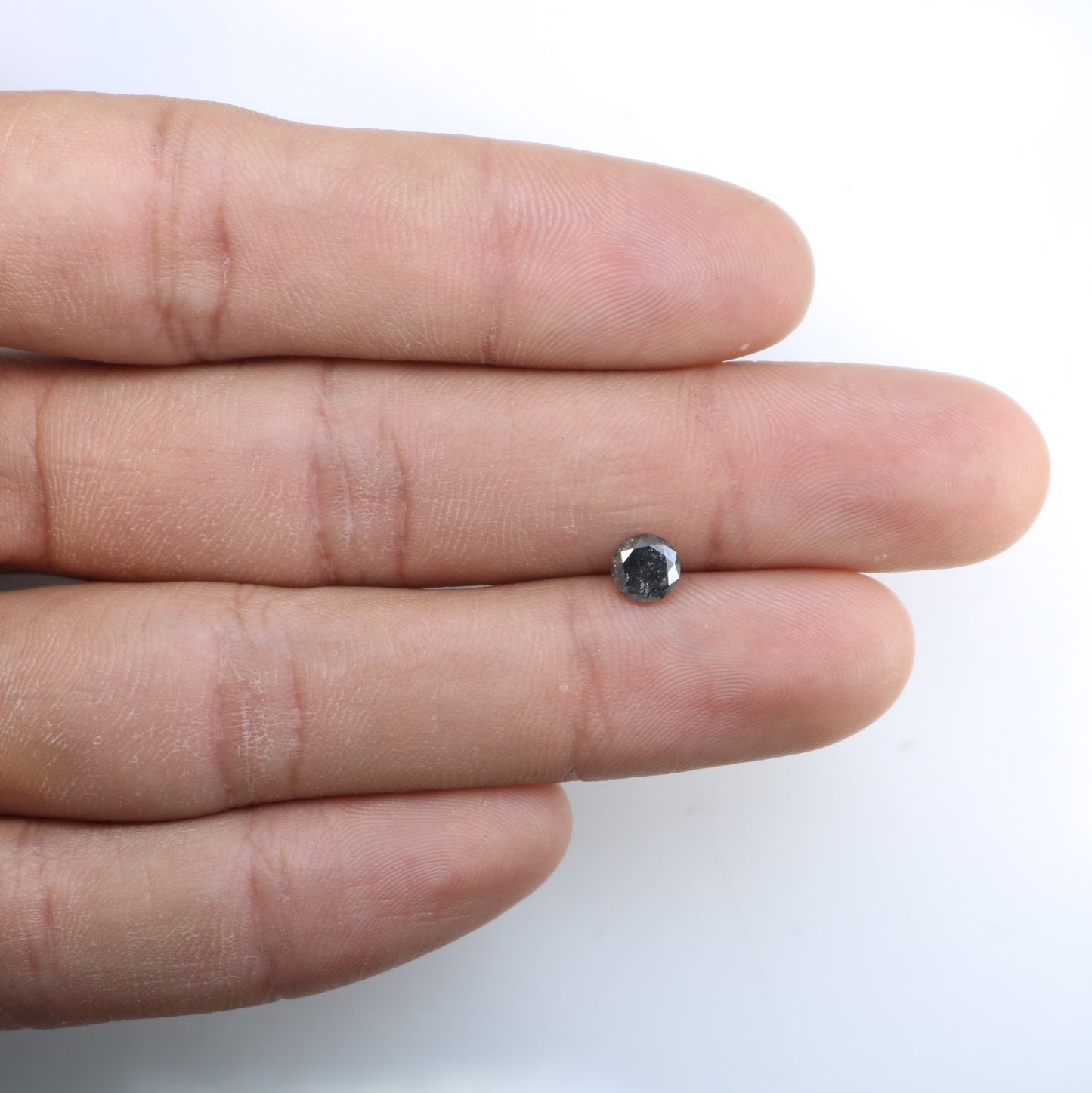 0.79 Carat 5.5 MM Salt And Pepper Round Brilliant Cut Diamond For Wedding Ring - JayKrishna Diamond