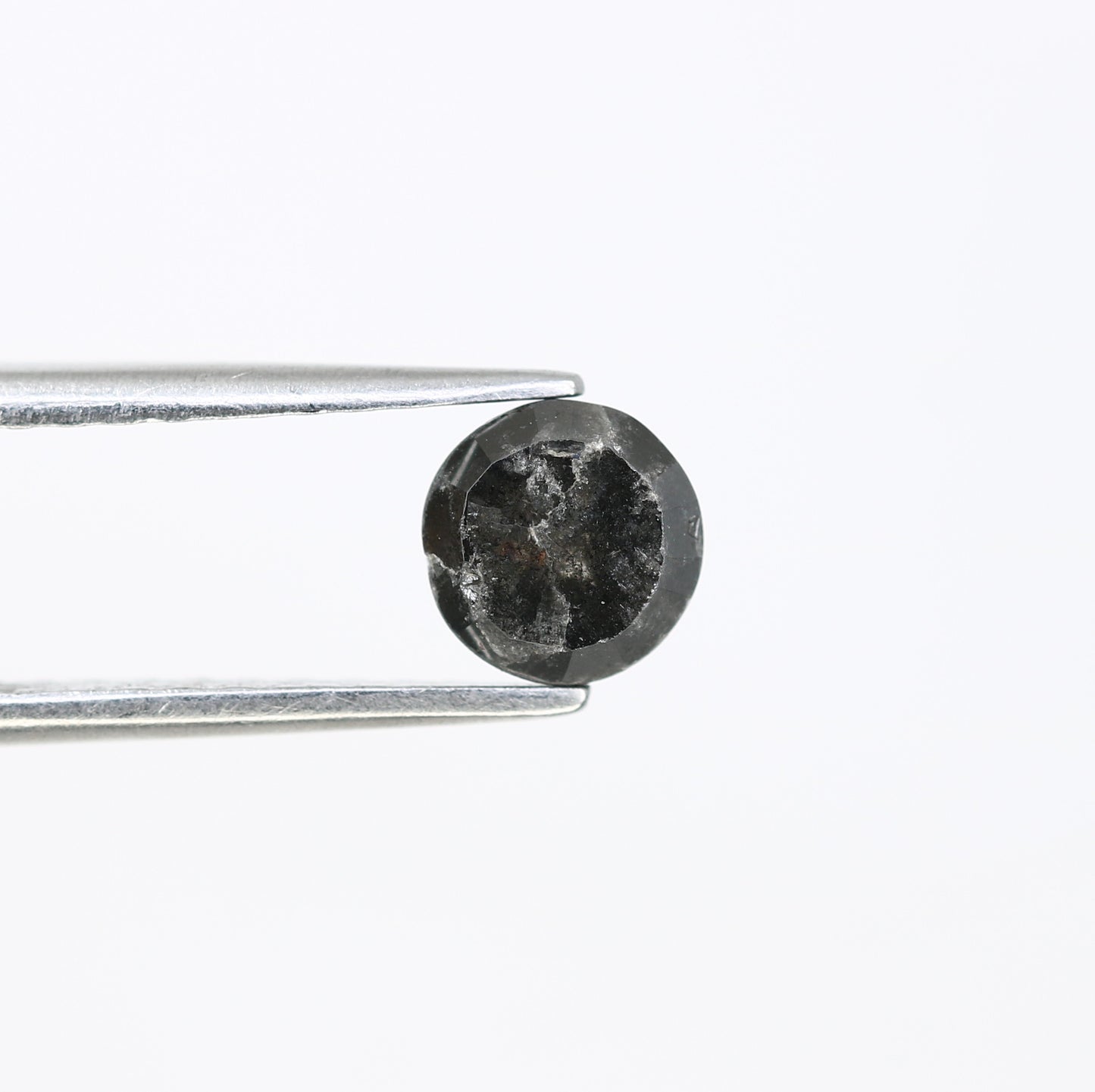 1.24 CT 5.90 MM Round Rose Cut Salt And Pepper Diamond For Galaxy Ring - JayKrishna Diamond