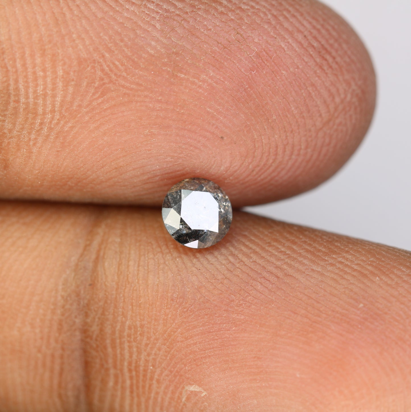 0.52 Carat Salt And Pepper Round Brilliant Cut Diamond For Galaxy Ring - JayKrishna Diamond