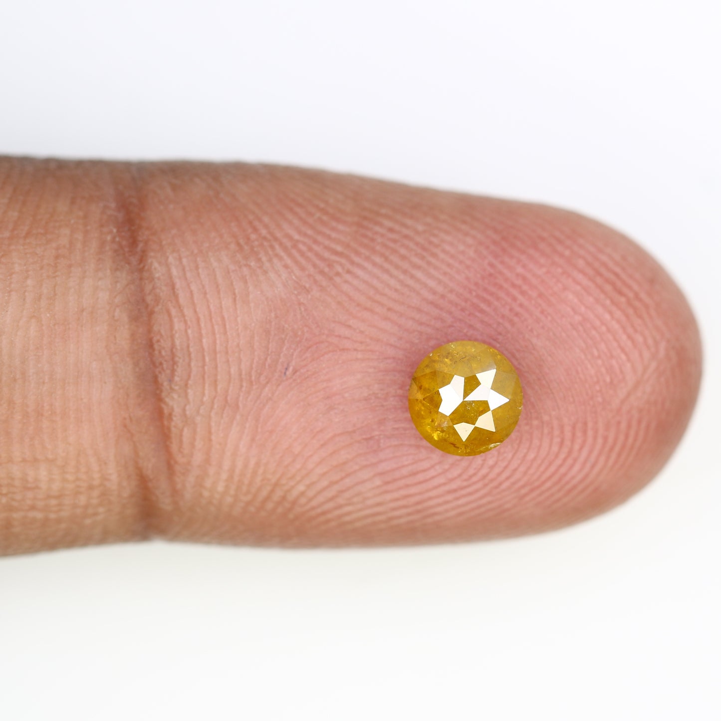 0.71 CT 5.30 x 2.70 MM Polished Round Rose Cut Fancy Yellow Natural Diamond For Proposal Ring - JayKrishna Diamond