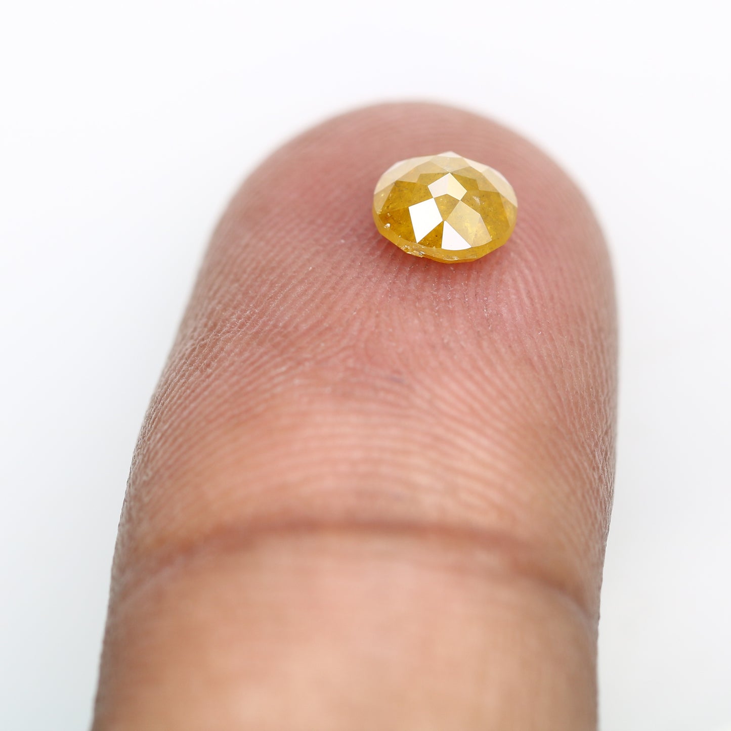 0.71 CT 5.30 x 2.70 MM Polished Round Rose Cut Fancy Yellow Natural Diamond For Proposal Ring - JayKrishna Diamond