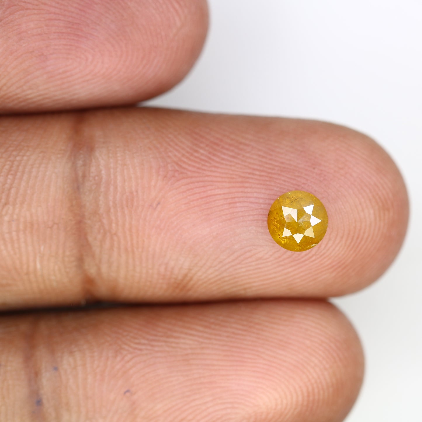 0.71 CT 5.30 x 2.70 MM Polished Round Rose Cut Fancy Yellow Natural Diamond For Proposal Ring - JayKrishna Diamond