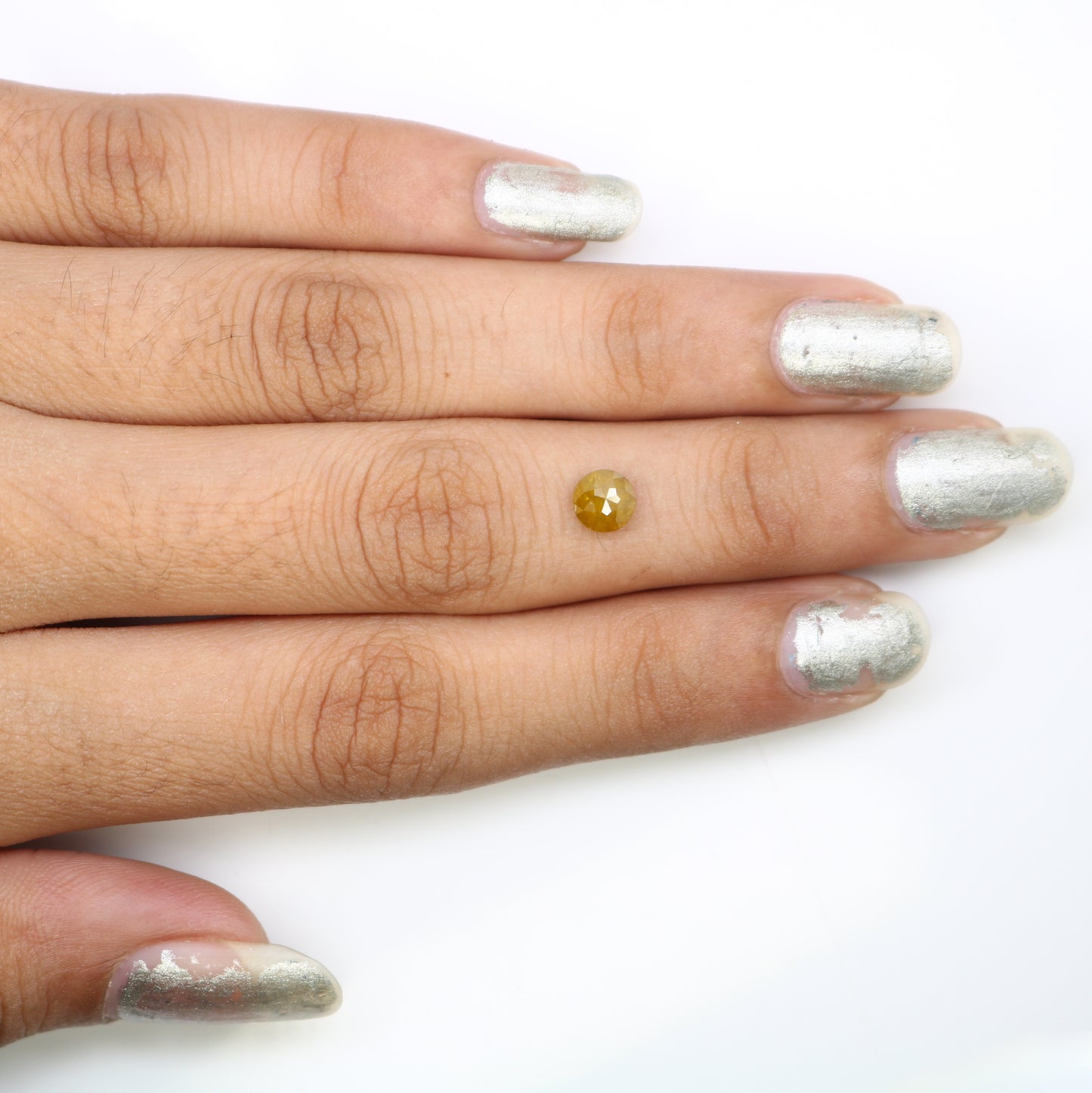0.71 CT 5.30 x 2.70 MM Polished Round Rose Cut Fancy Yellow Natural Diamond For Proposal Ring - JayKrishna Diamond