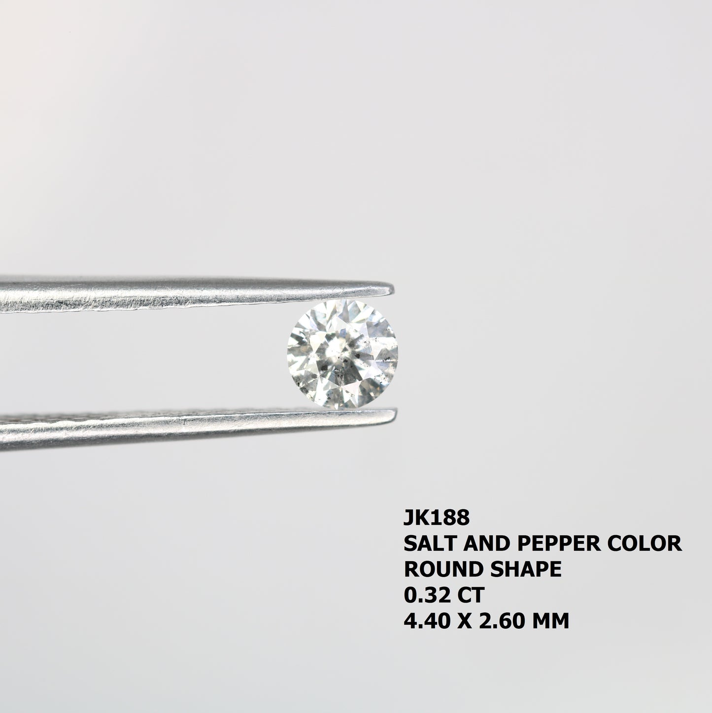 0.32 Carat Natural Salt and Pepper Round Brilliant Cut Diamond – Ideal for Galaxy Rings | Unique Salt and Pepper Round Diamond - JayKrishna Diamond