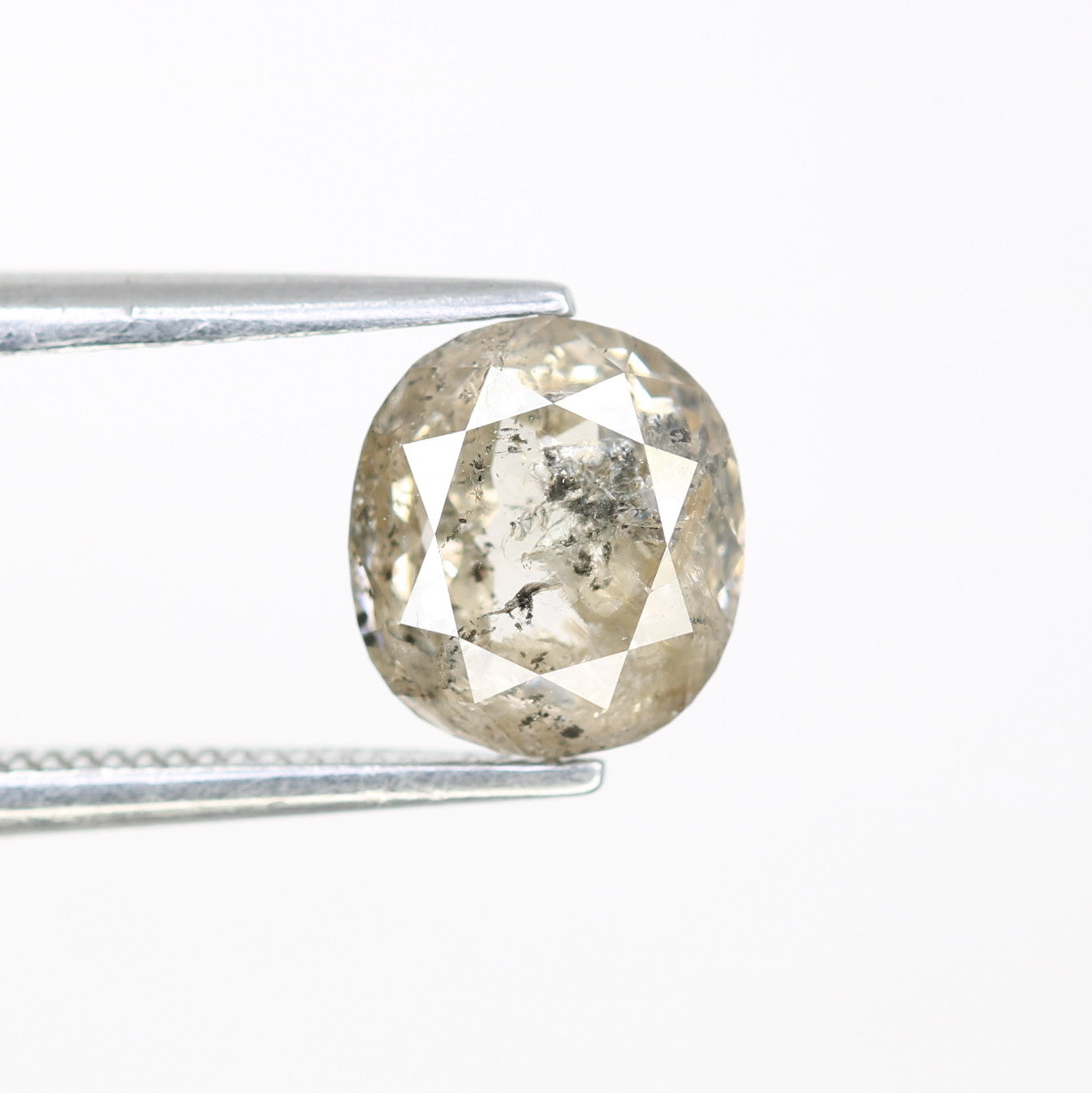 1.93 CT Salt And Pepper Oval Shape Natural Diamond For Proposal Ring - JayKrishna Diamond