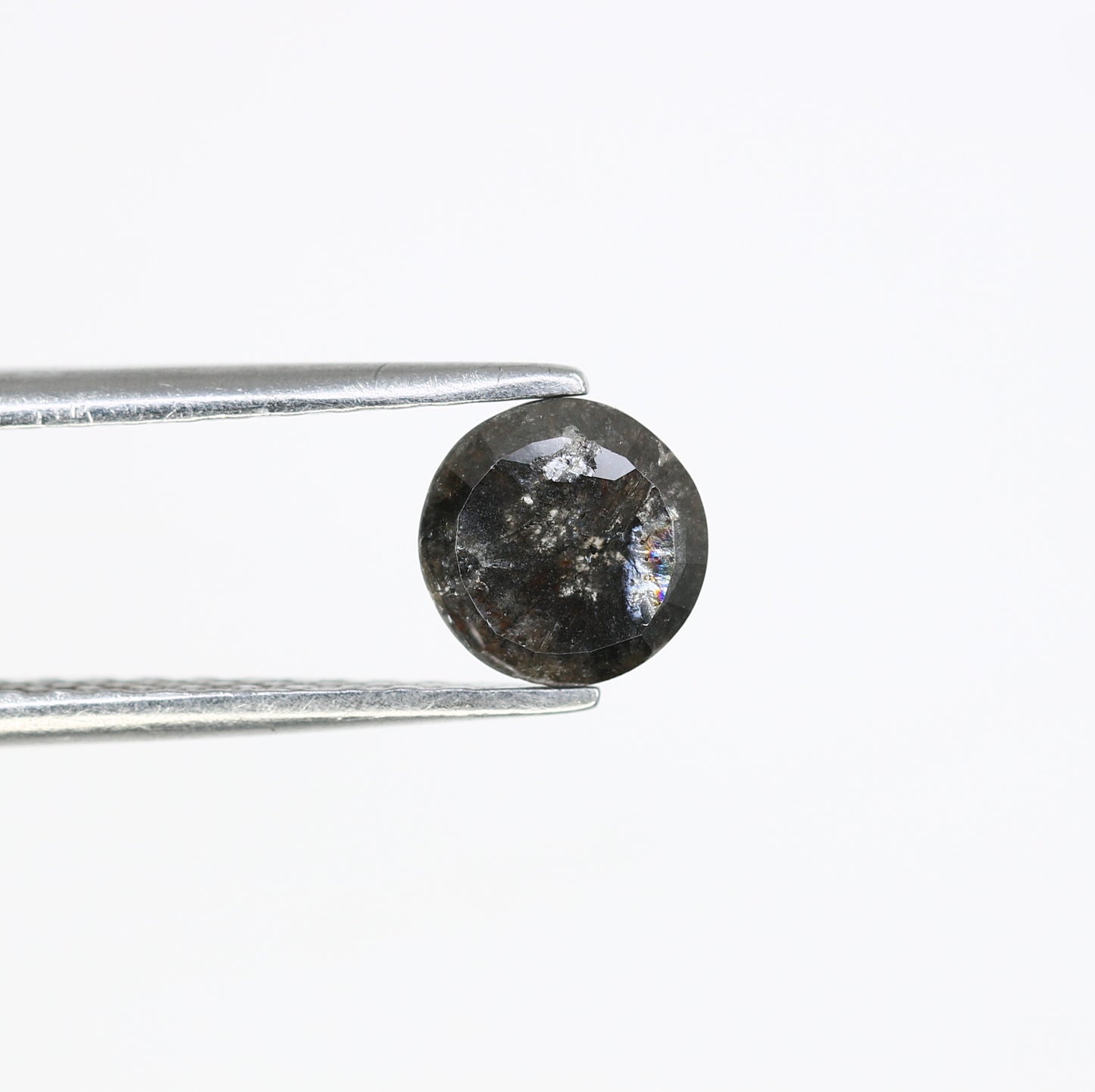 0.97 CT Natural Salt And Pepper Round Rose Cut 5.90 MM Diamond For Promise Ring - JayKrishna Diamond